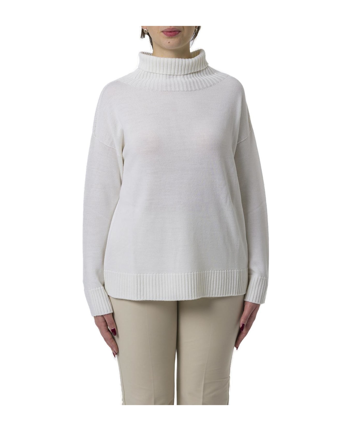 Max Mara Turtleneck Long-sleeved Jumper - Bianco