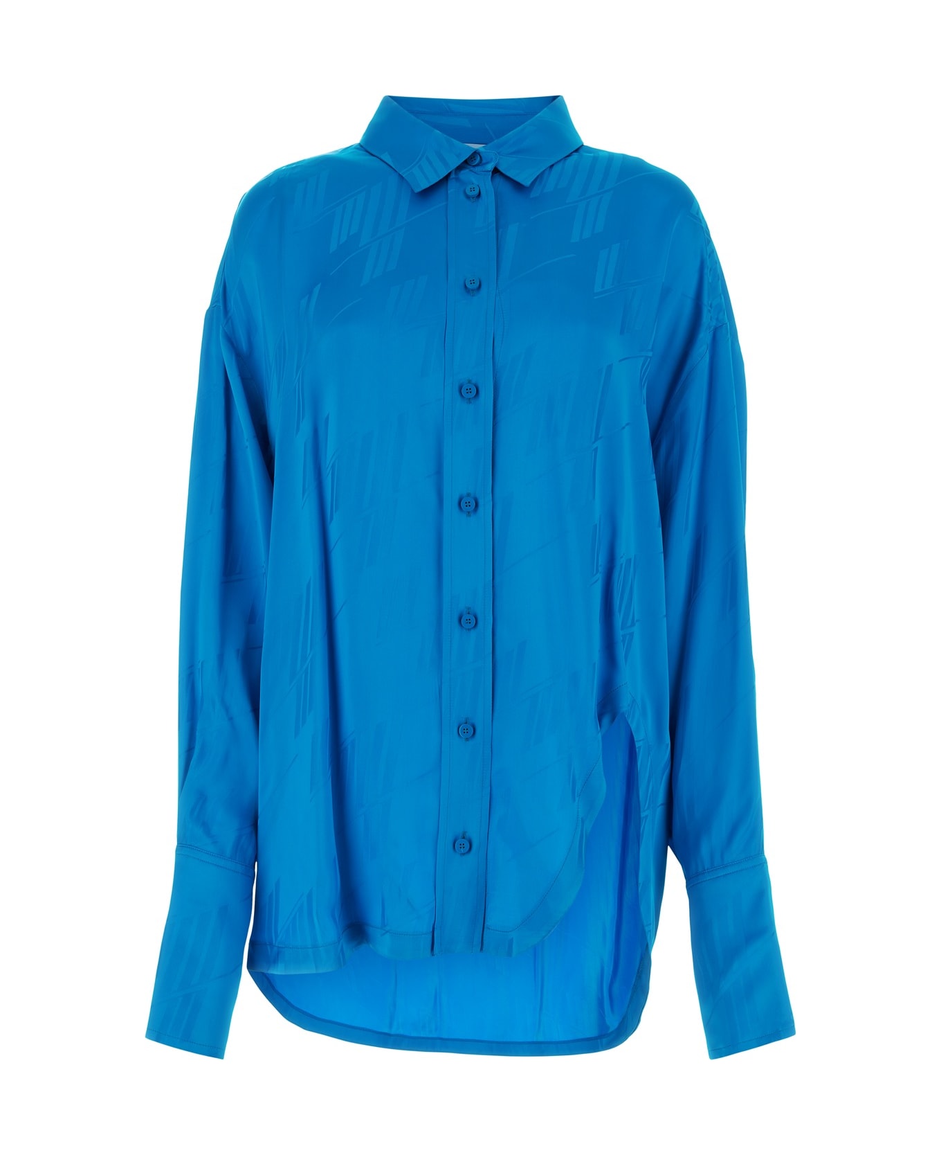 The Attico Turquoise Satin Diana Shirt - CAPRIBLUE