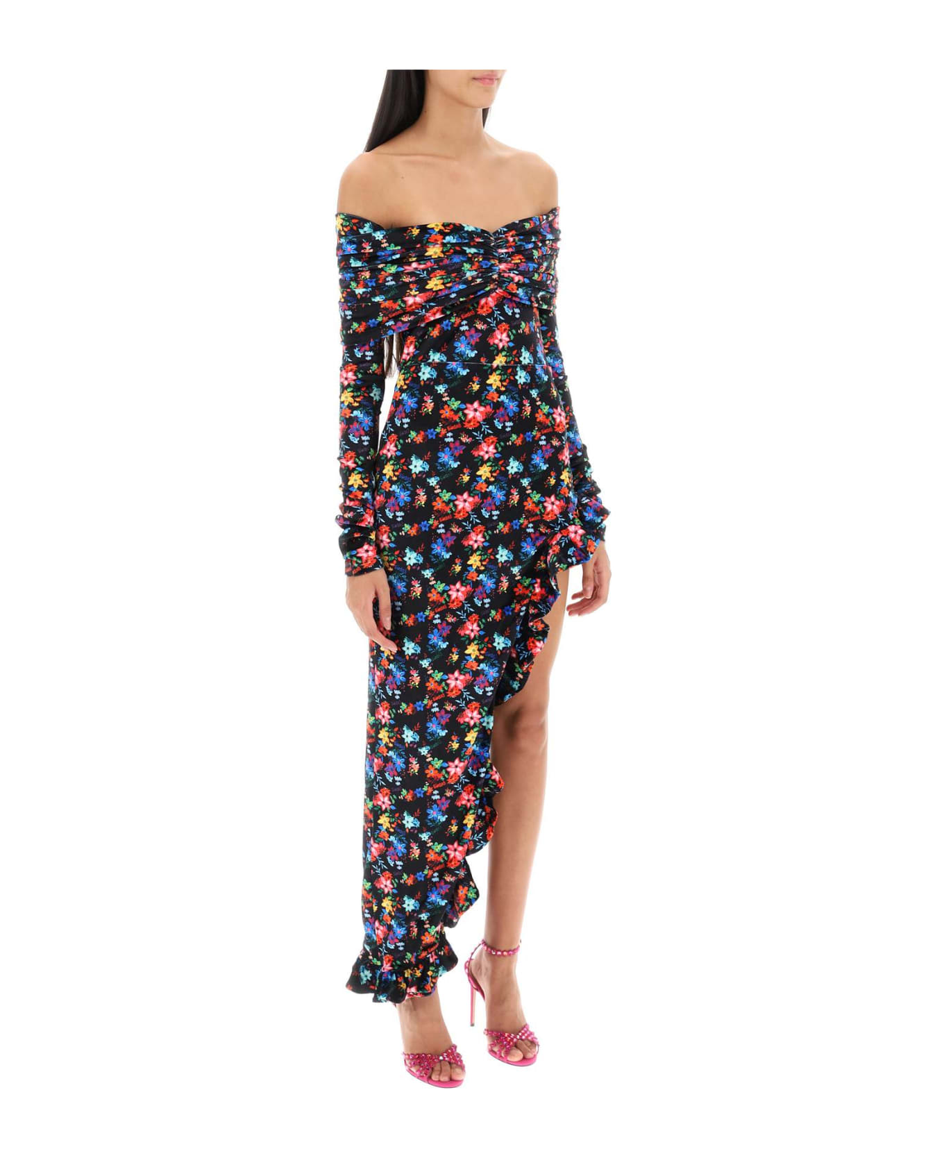 SIEDRES Linni Floral-velvet Maxi Dress - Multi