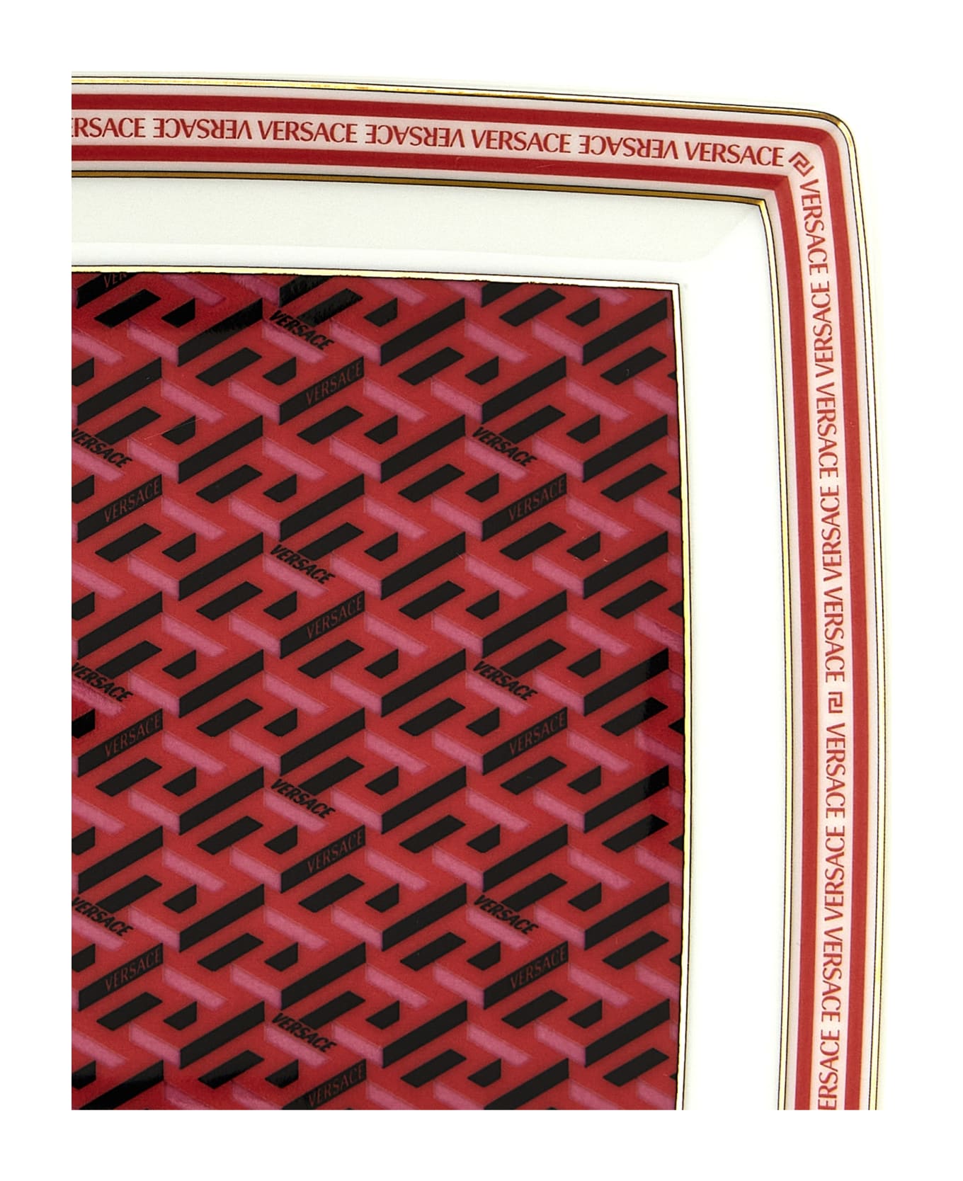 Versace 'la Greca' Plate - Red