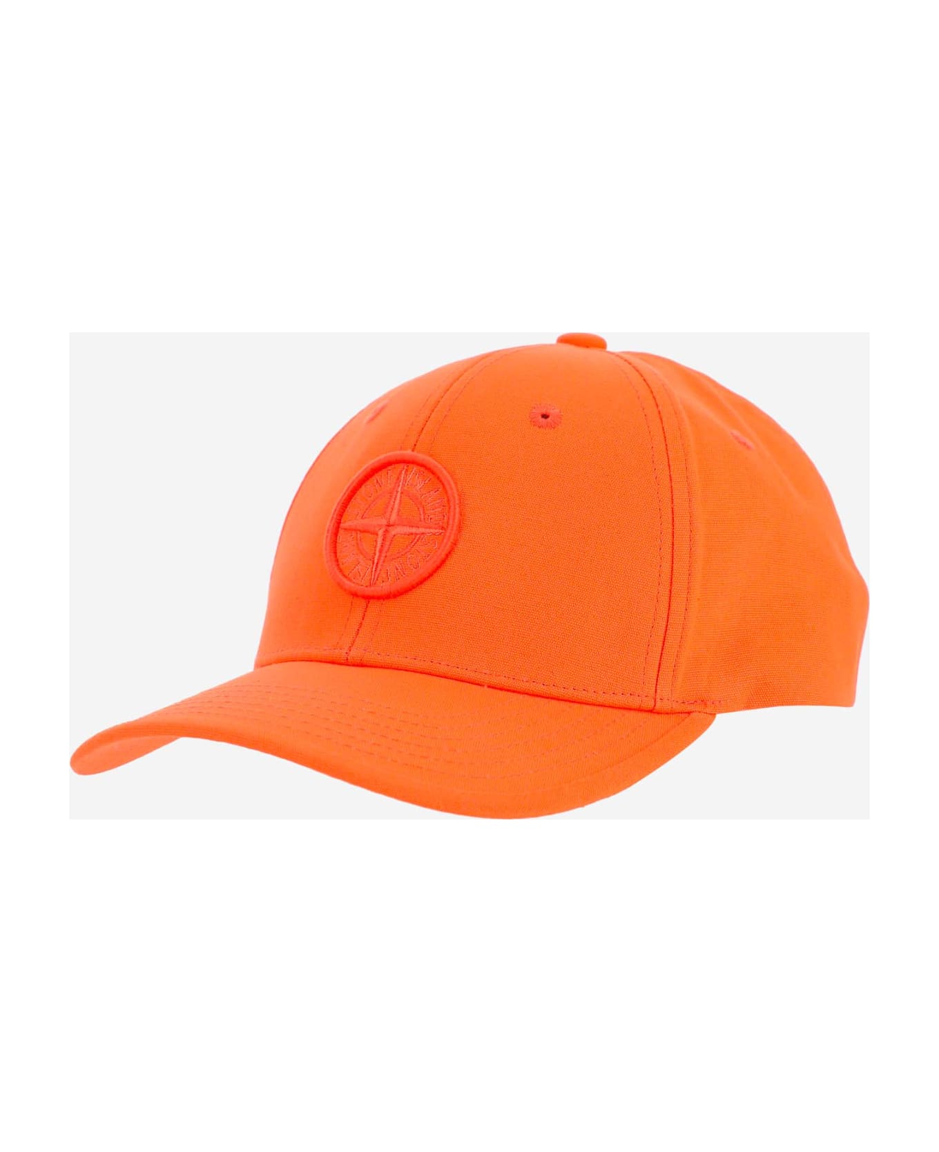 Stone Island Junior Cotton Canvas Baseball Cap - Orange アクセサリー＆ギフト