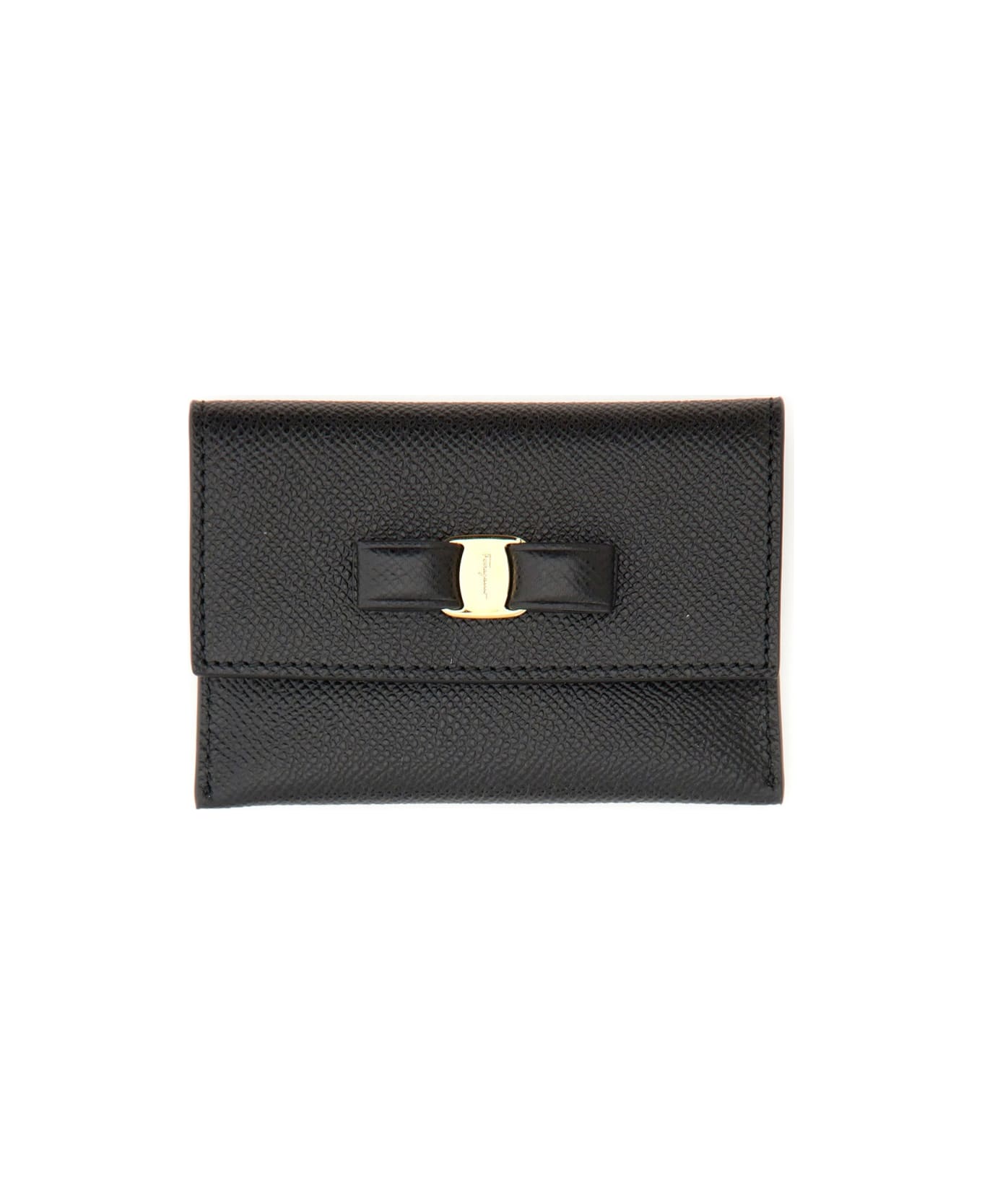 Ferragamo Leather Card Holder - BLACK