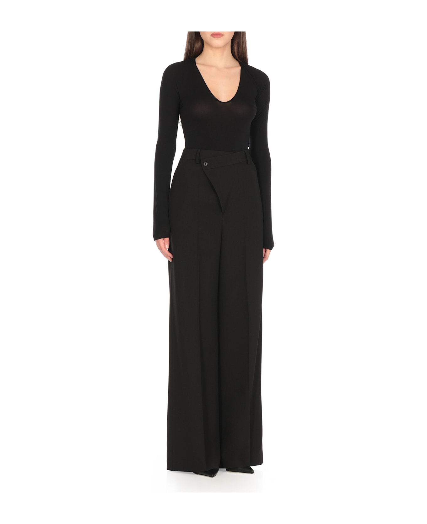 Wolford Body With Long Sleeves - Black