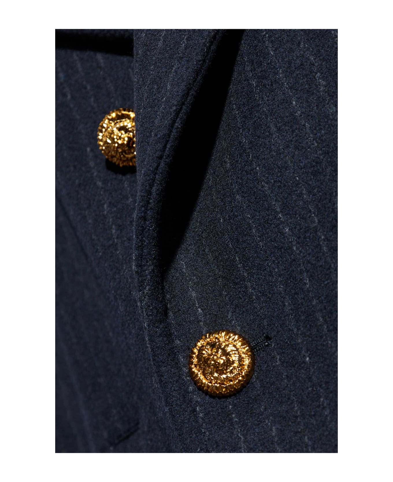 Balmain Wool Coat - BLUE