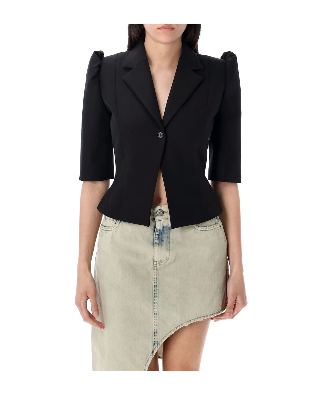 Coperni Slim-fit Cropped Tailored Jacket - BLACK