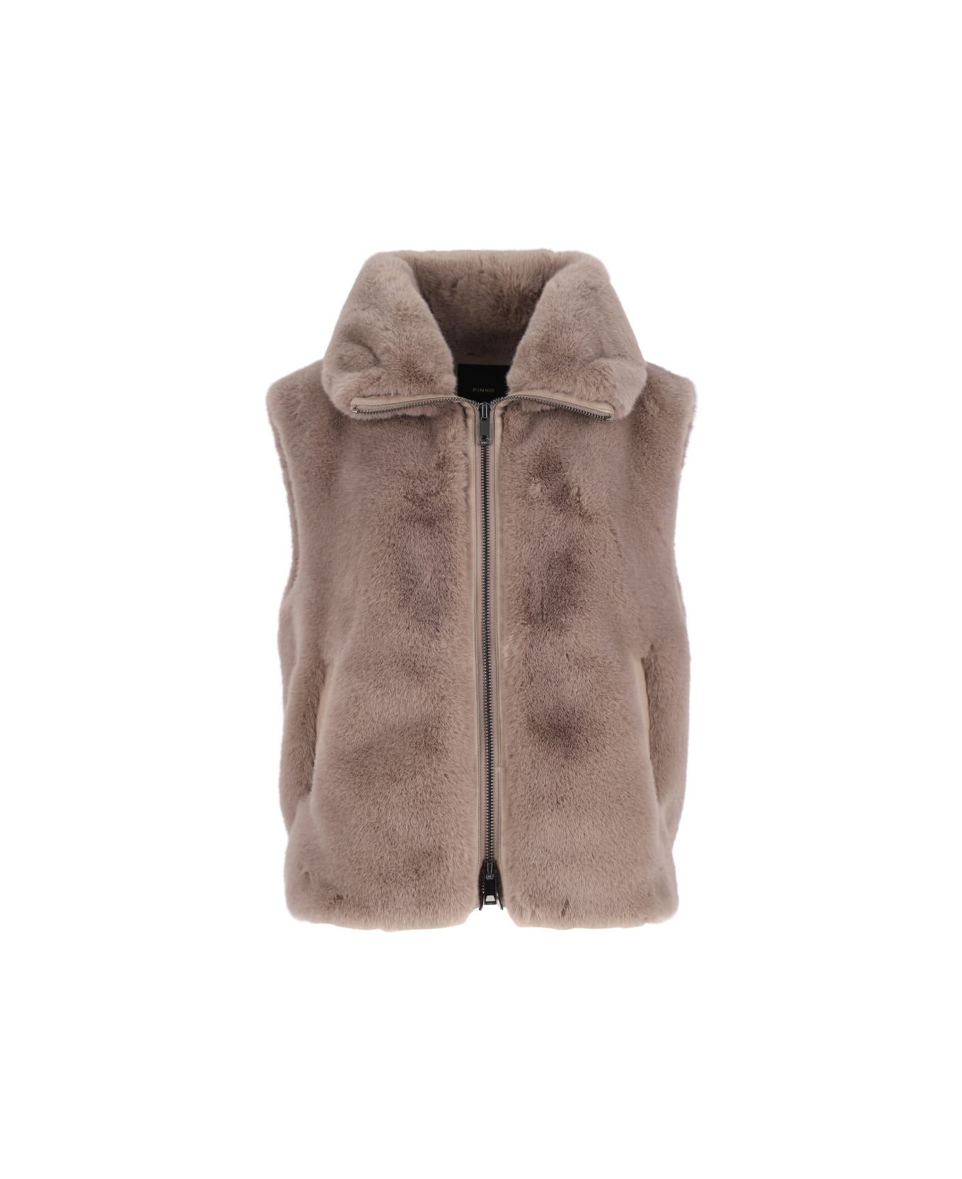 Pinko Faux Fur Vest - BEIGE VISCOTTO ZENZ