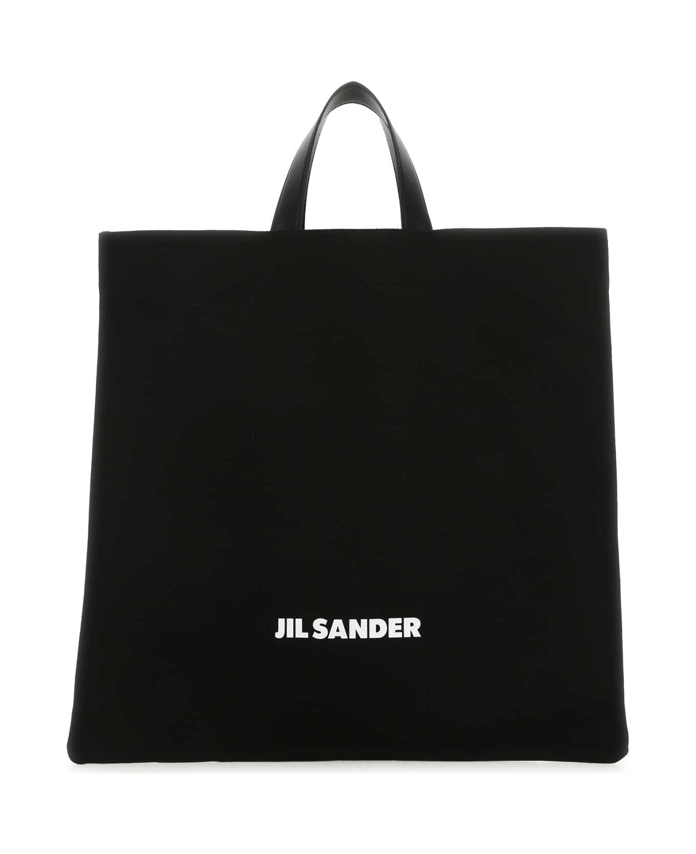 Jil Sander Black Canvas Shopping Bag - 001 トートバッグ