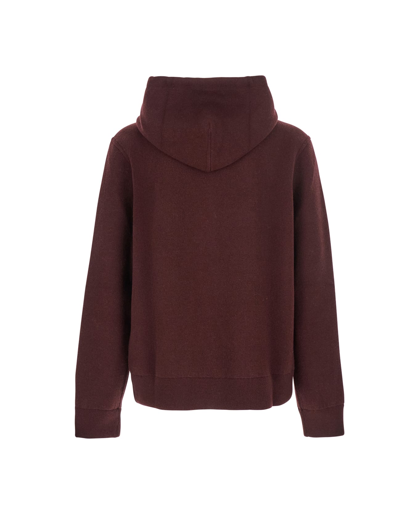Gucci Bordeaux Reversible Cardigan With Drawstring Hood In Wool Man - Bordeaux