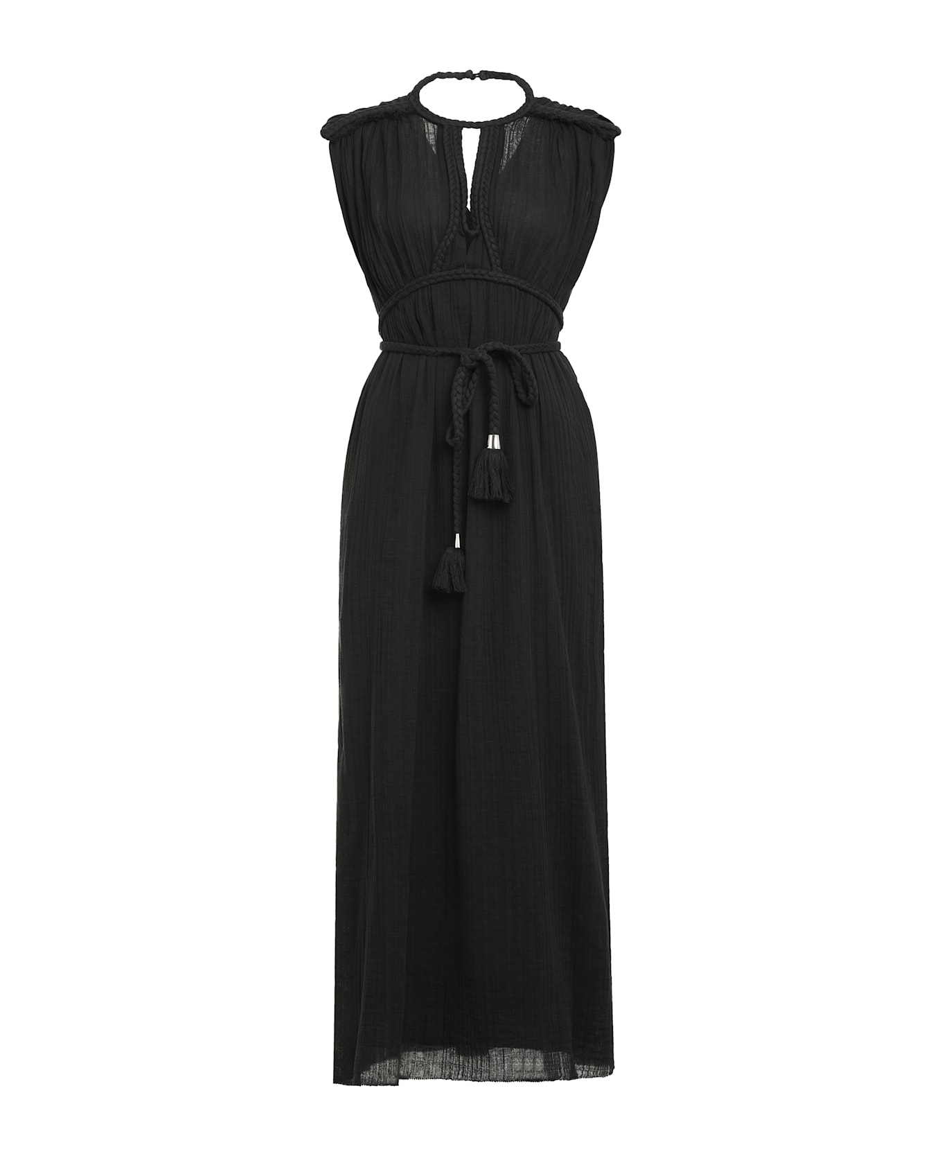 Isabel Marant Joya Cotton Long Dress - black