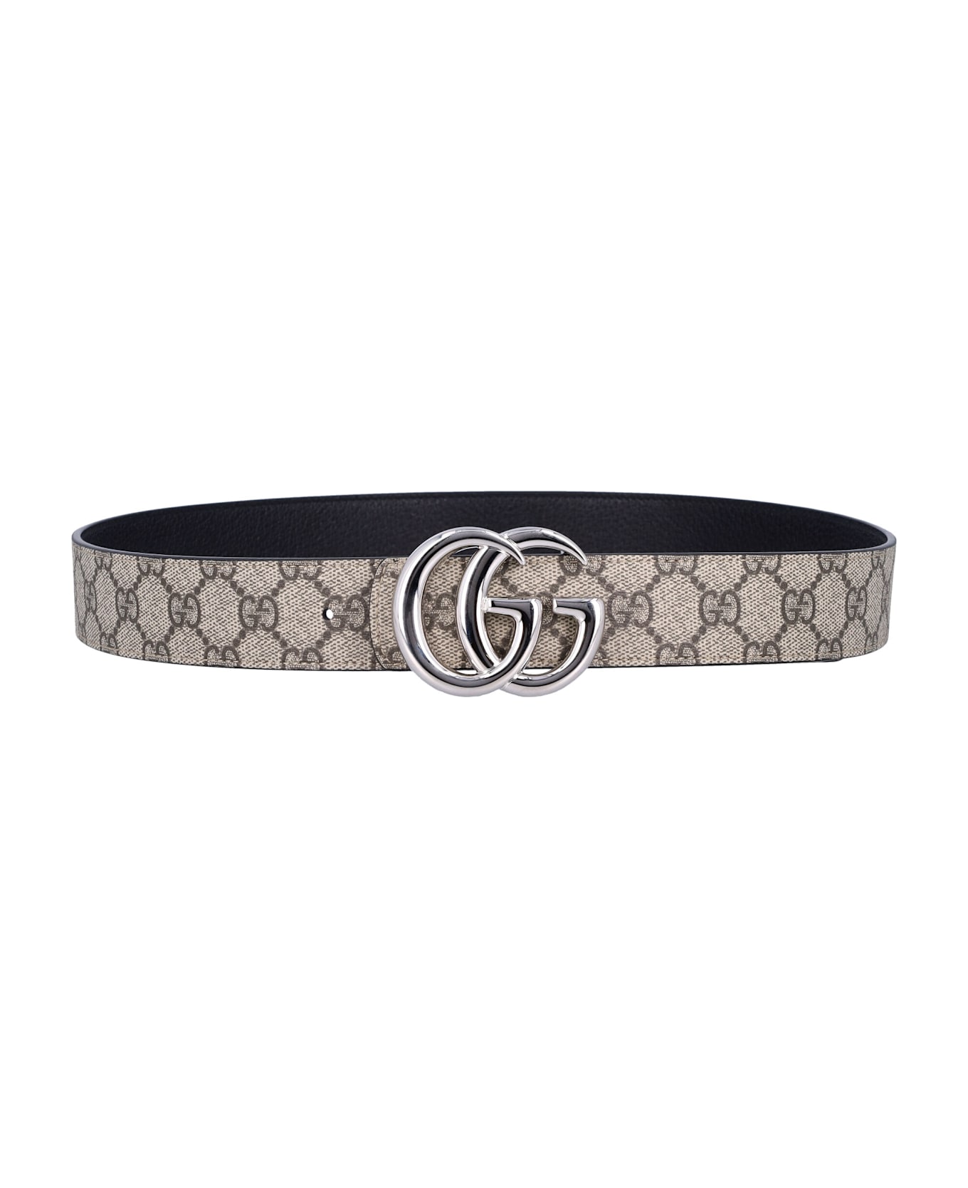 Gucci Reversible Gg Marmont Belt - EBONY/BLACK