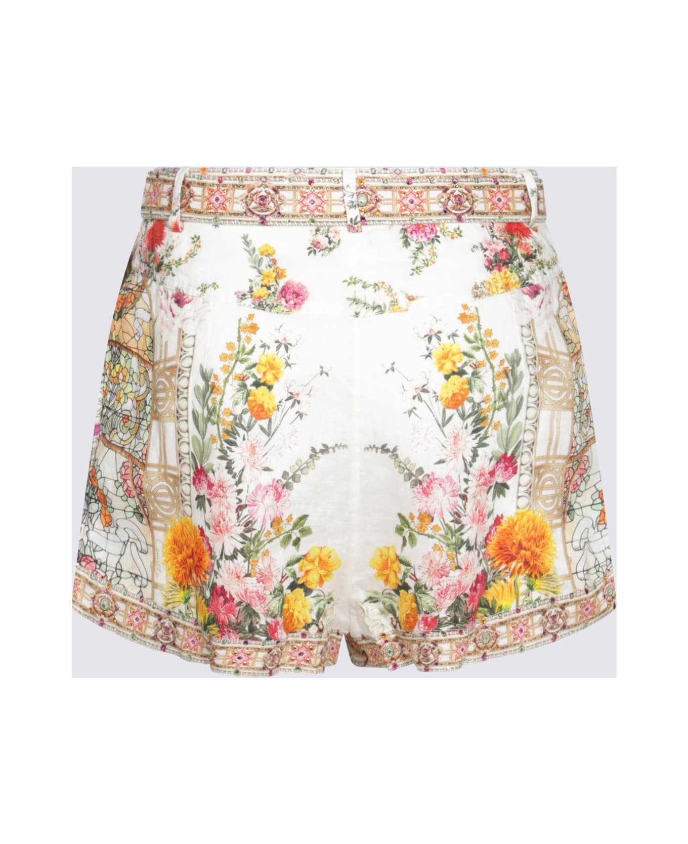 Camilla White Silk Shorts - EGYPTIAN ROSE
