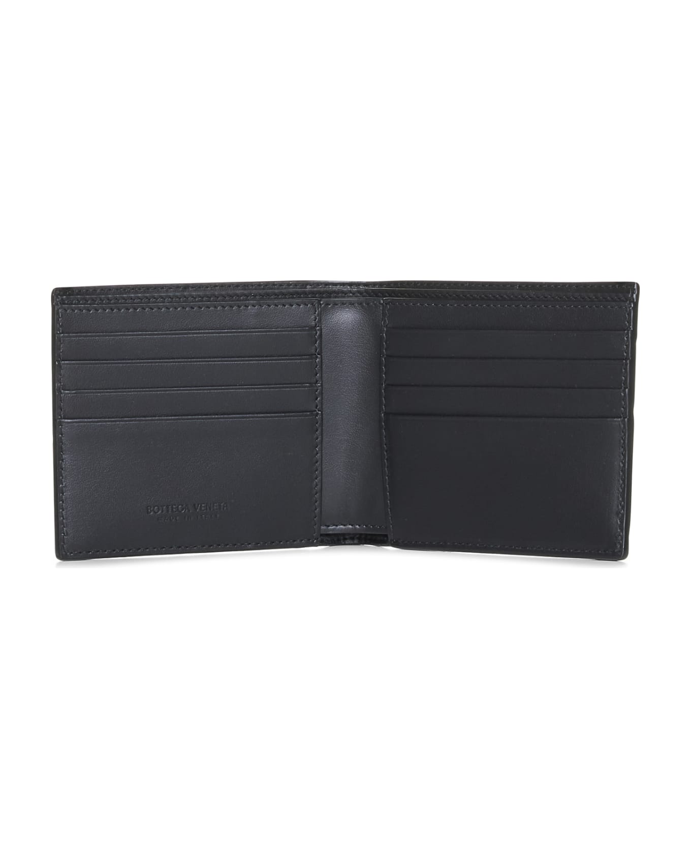 Bottega Veneta Intrecciato Bi-fold Wallet - Black silver