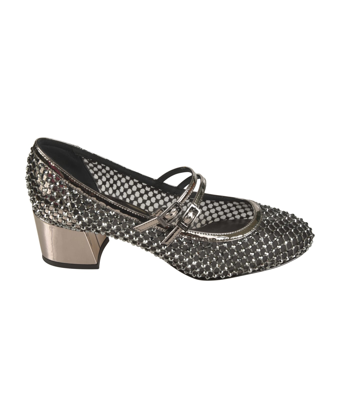Le Silla Mary Jane Gilda Stocking Pumps - Silver