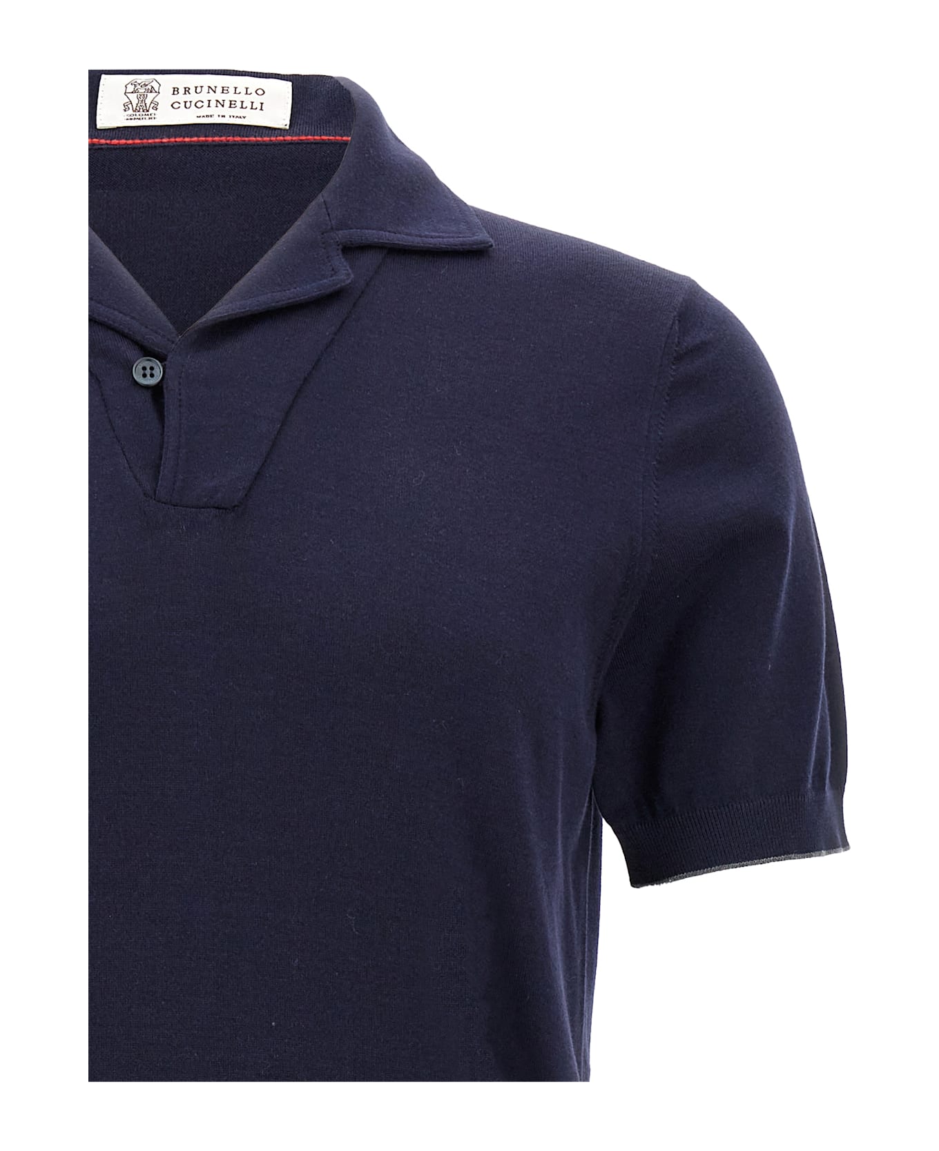 Brunello Cucinelli V-neck Polo Shirt - Blue ポロシャツ