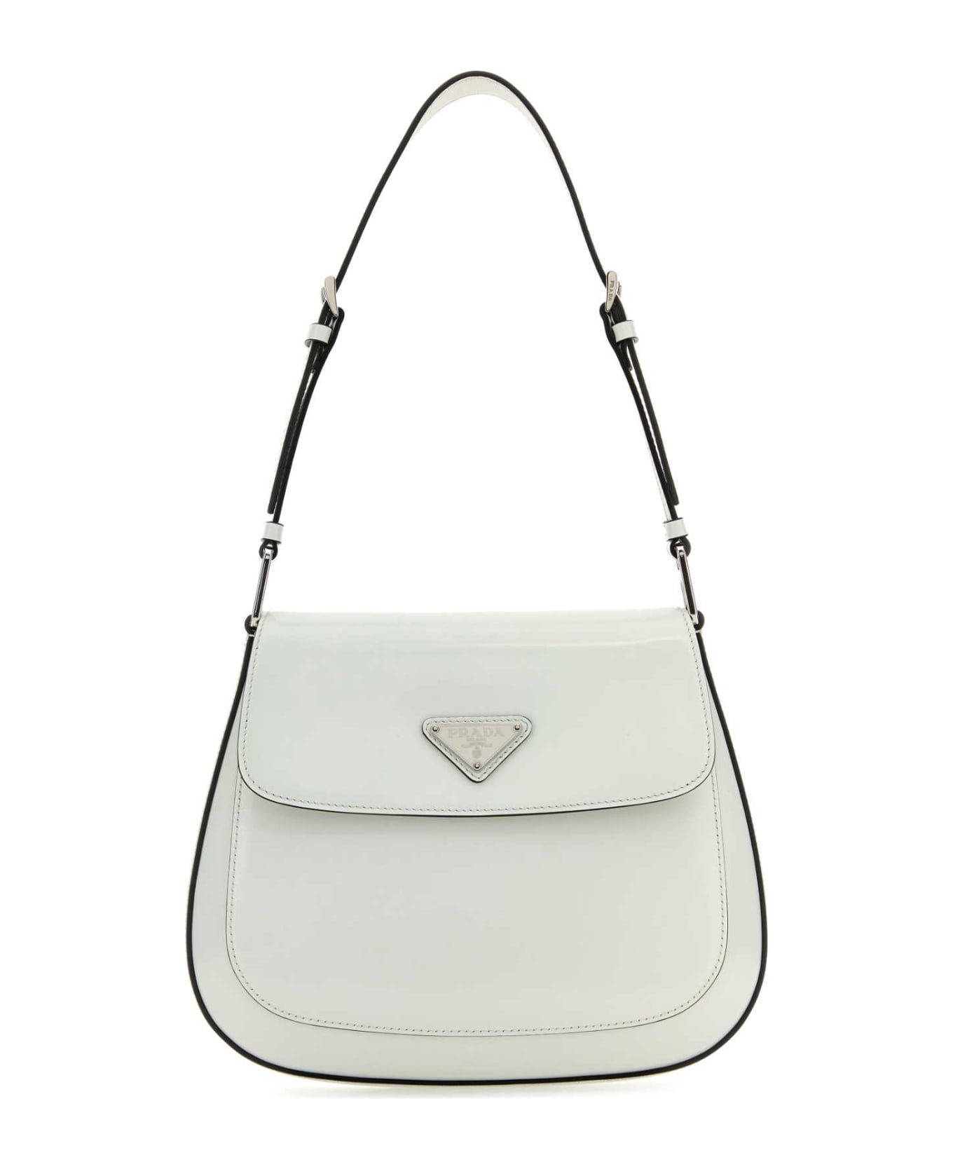 Prada White Leather Cleo Shoulder Bag - BIANCO N