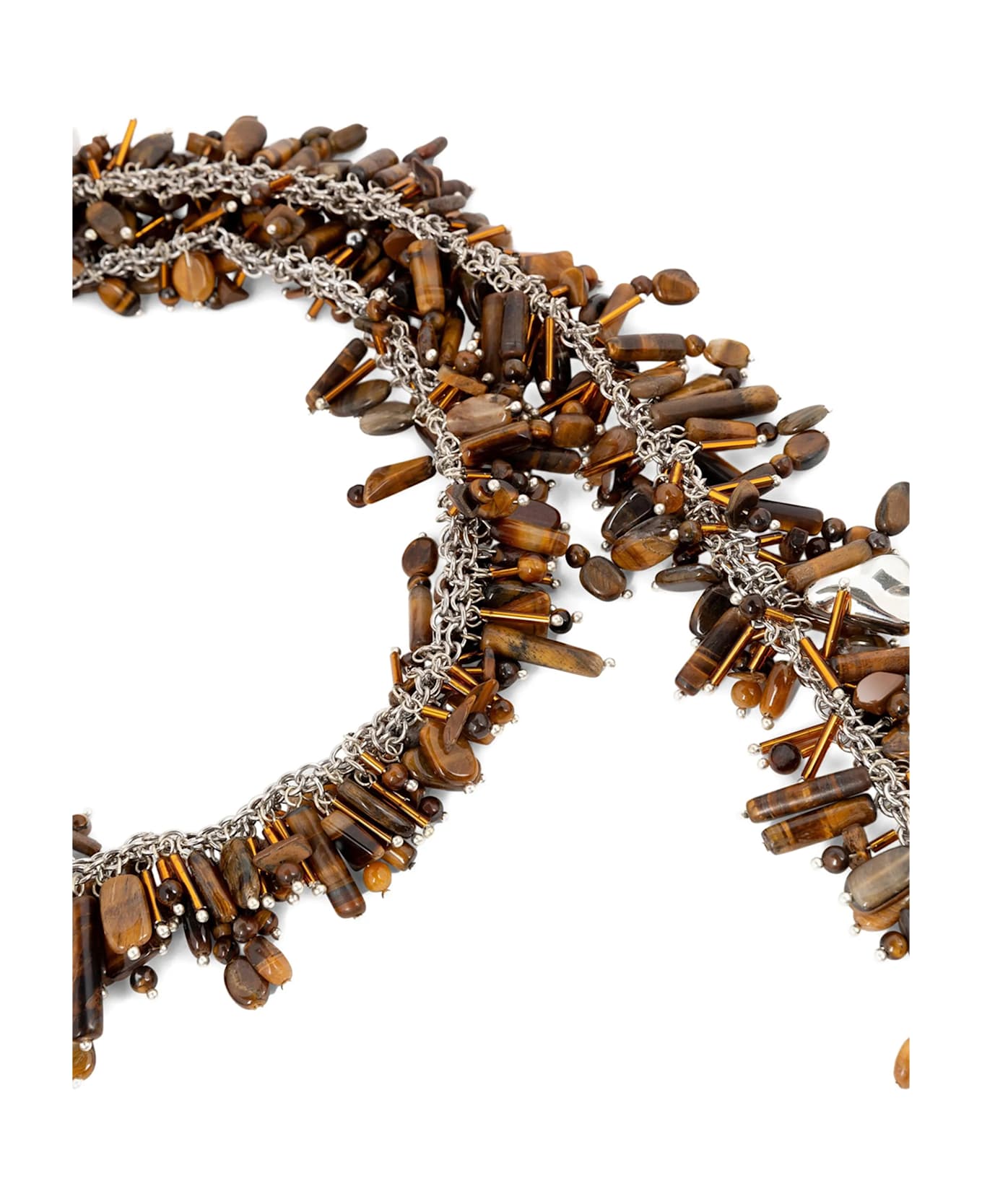 Dries Van Noten 
embroidered Scarf
 Necklace - Brown
