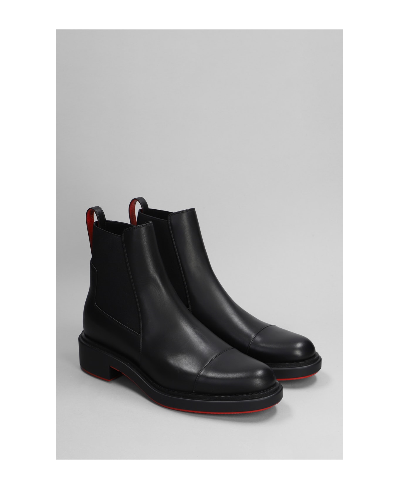 Christian Louboutin Urbino Ankle Boots In Black Leather - black