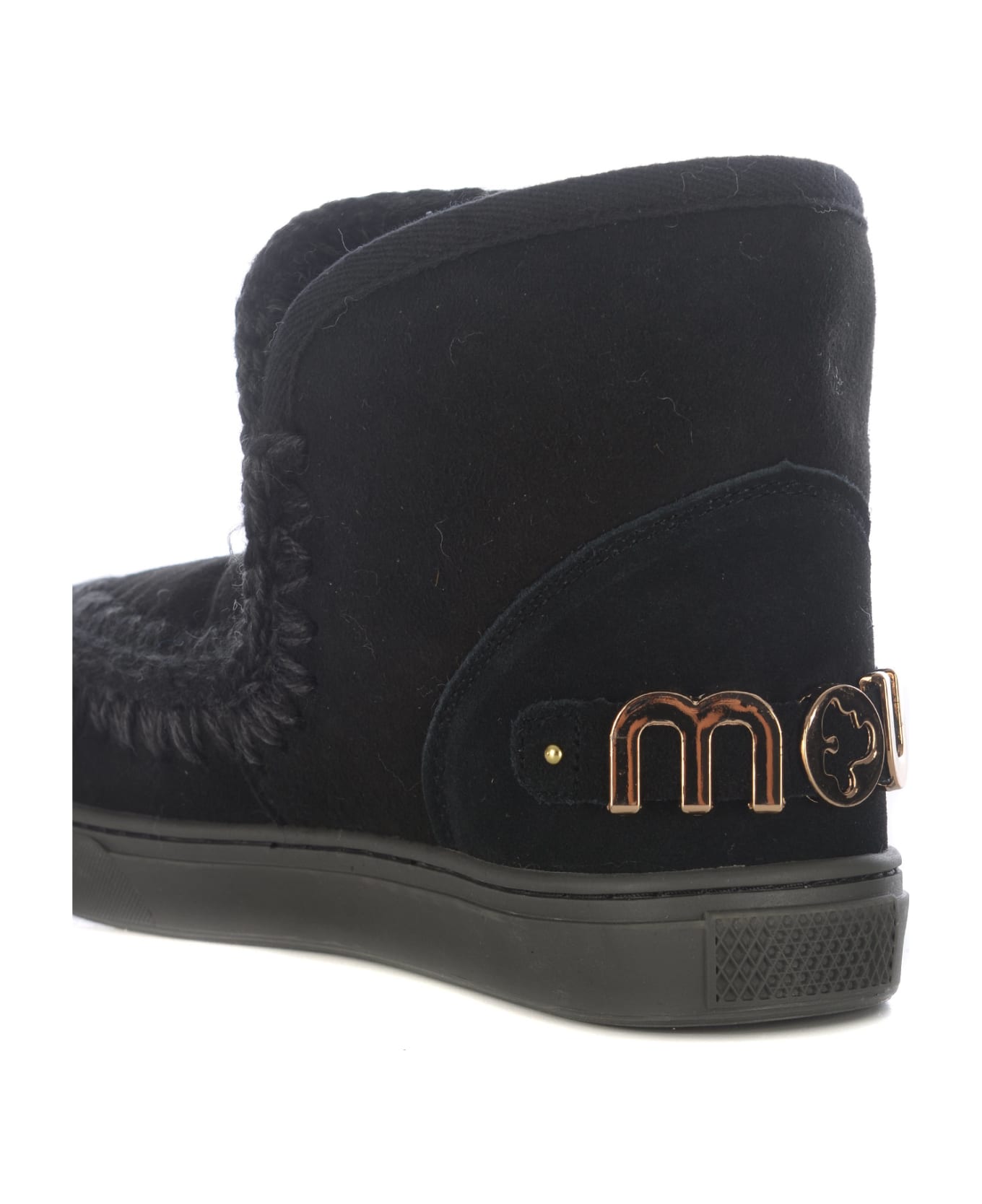 Mou Ankle Boots Mou "sneakers Big Logo" Made Of Leather - Nero