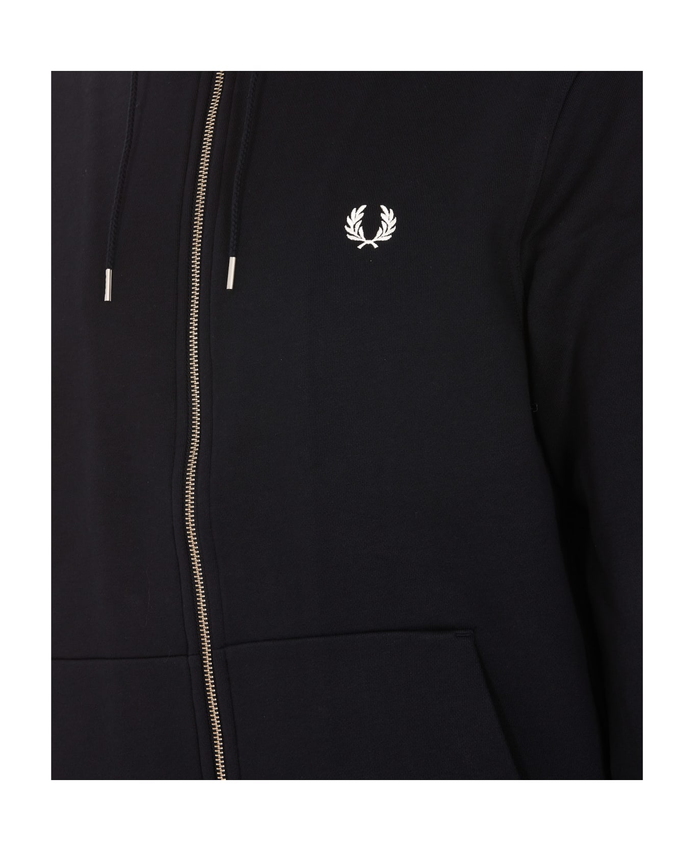 Fred Perry Logo Zip Hoodie - Navy