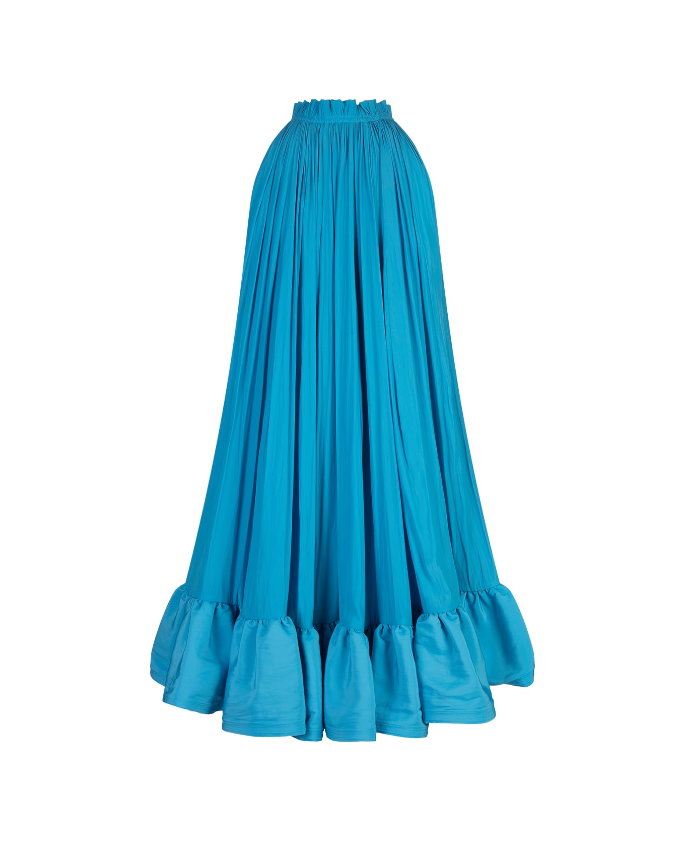 Lanvin Pool Short Dress With Ruffles - Clear Blue