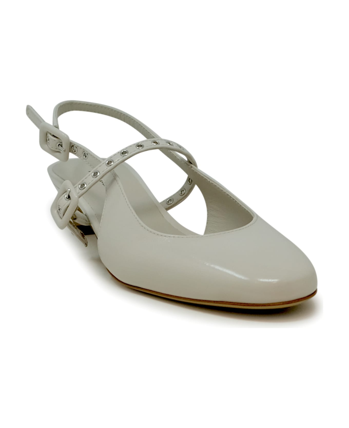 Halmanera Tofu Patent Leather Glaze Sandals - IVORY