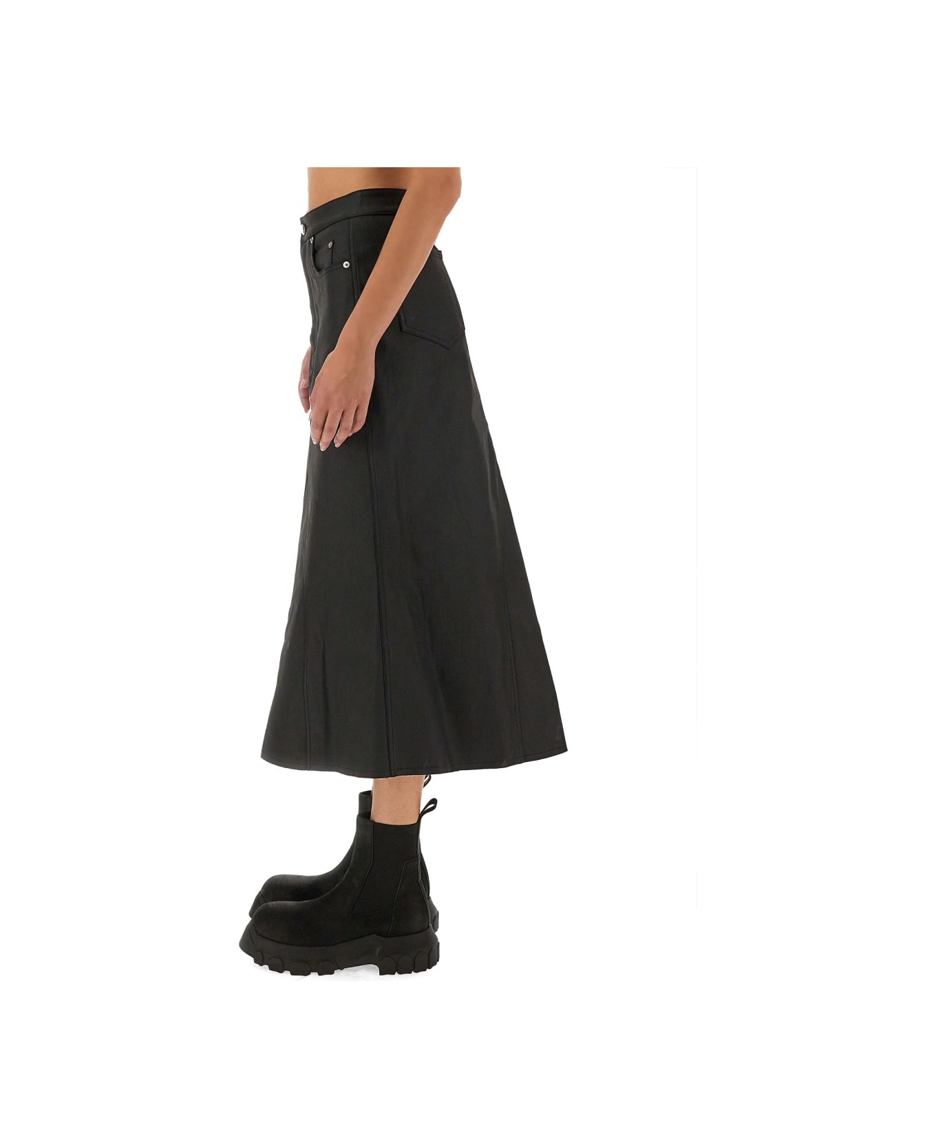Rick Owens Denim Skirt - BLACK