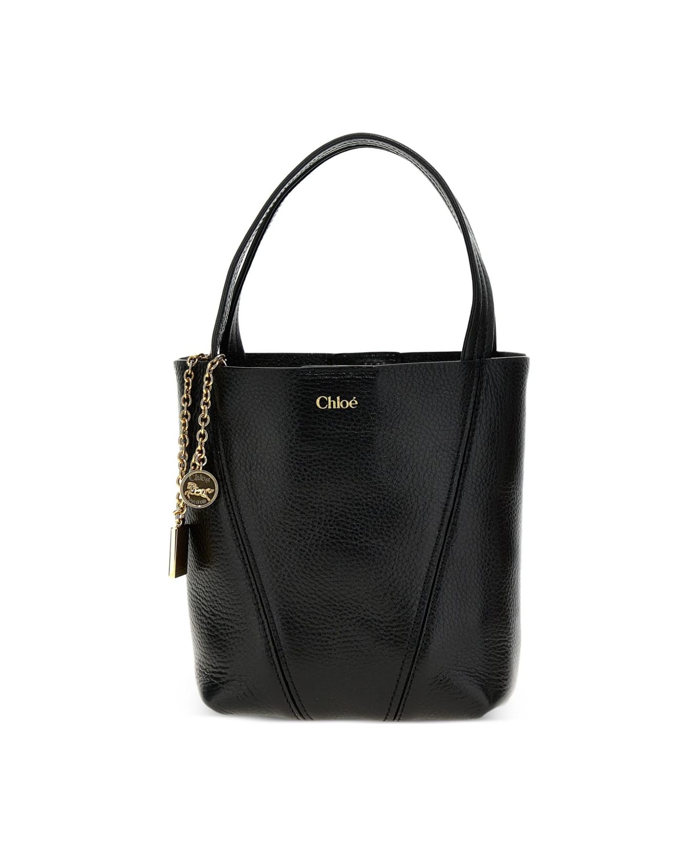 Chloé Spin Small Leather Tote - Black