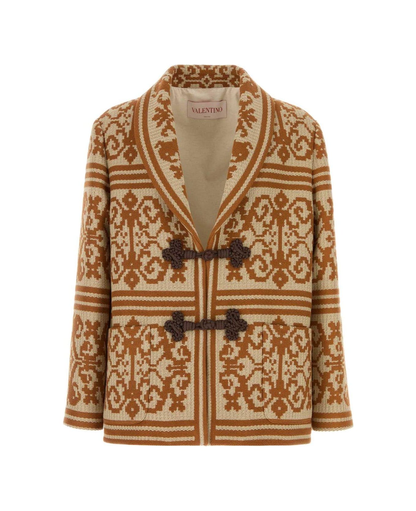 All-over Patterned Long-sleeved Jacket - Thumbnail 2
