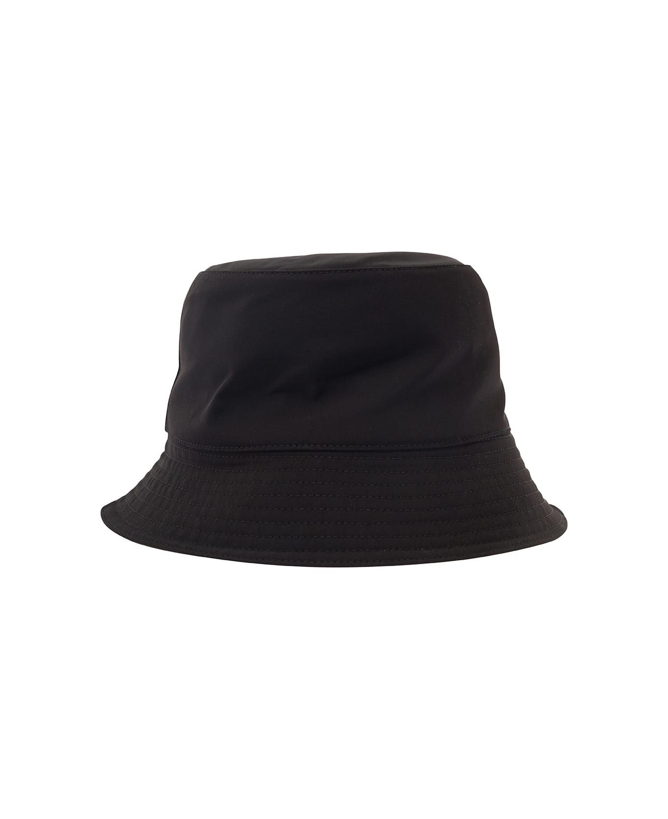 Alexander McQueen Black And White Reversible Bucket Hat With Logo Embroidery In Polyamide Man - Black 帽子