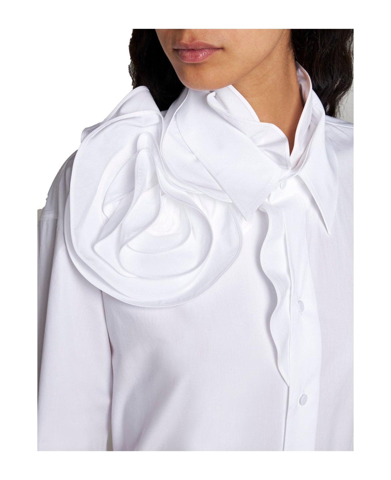 Valentino Buttoned Long-sleeved Poplin Shirt - White シャツ
