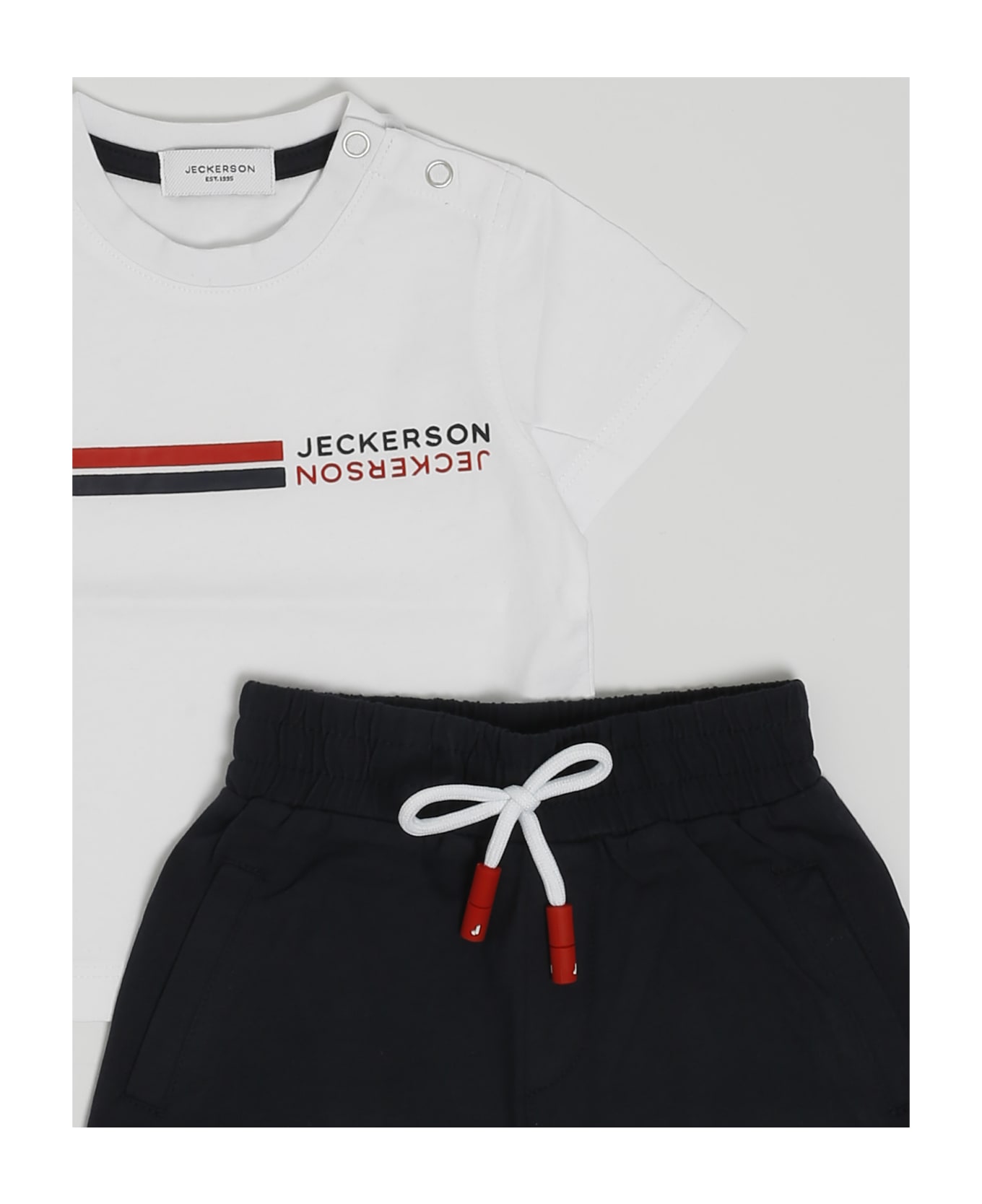 Jeckerson T-shirt+shorts Suit - BIANCO-BLU ボディスーツ＆セットアップ