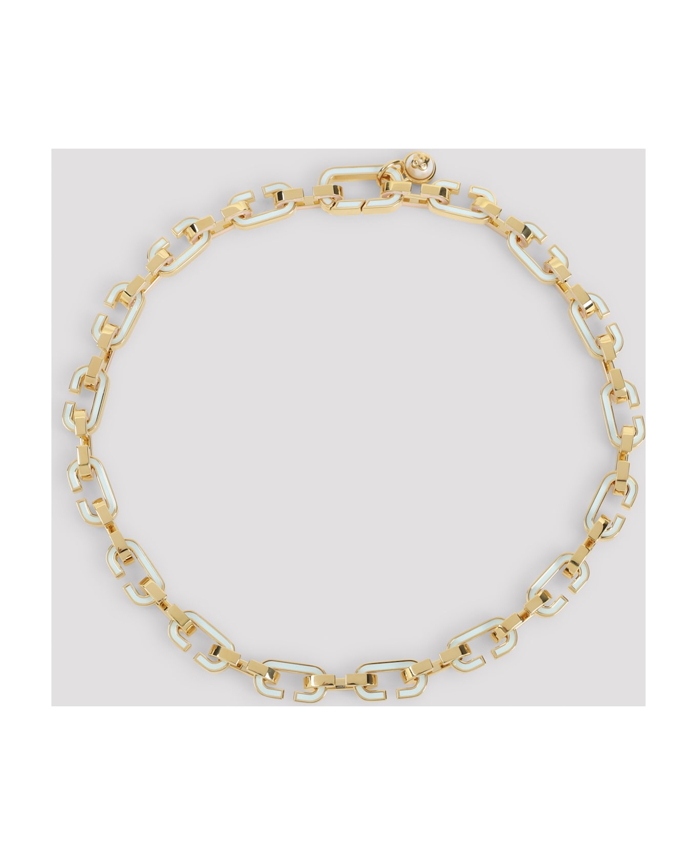 Casablanca Enamel C Link Necklace - Gold Pink Blue