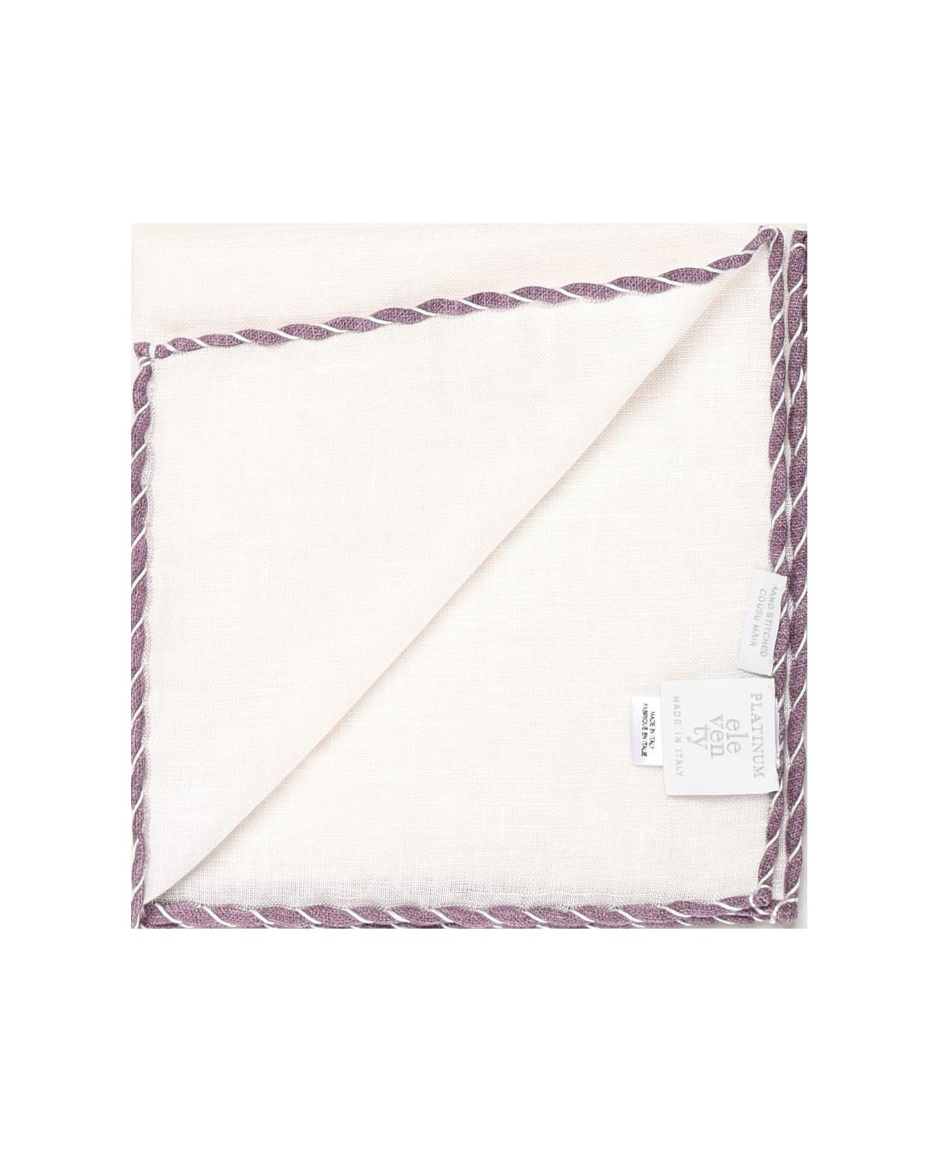 Eleventy Linen Scarf - BIANCO E MAuve