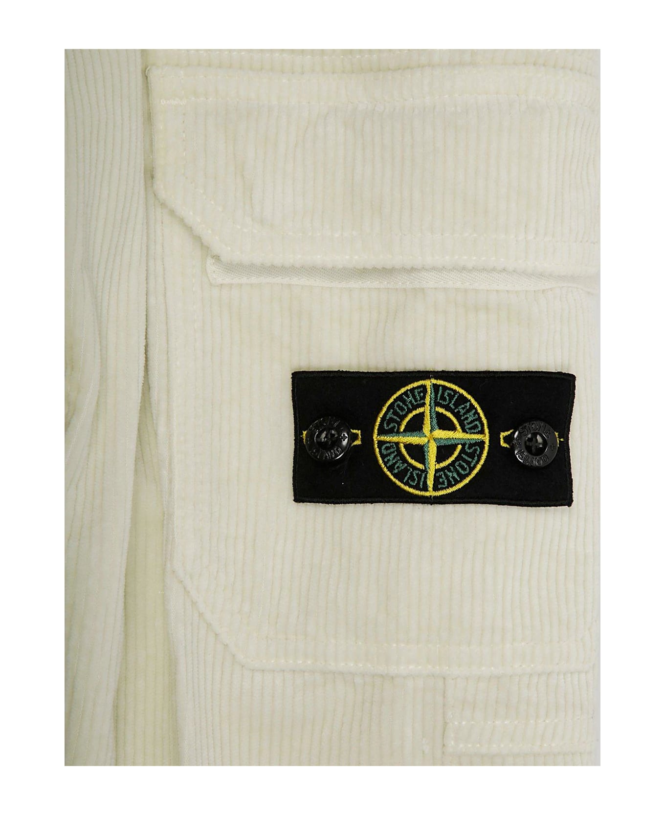 Stone Island Compass-badge Elasticated Waistband Trousers - Panna