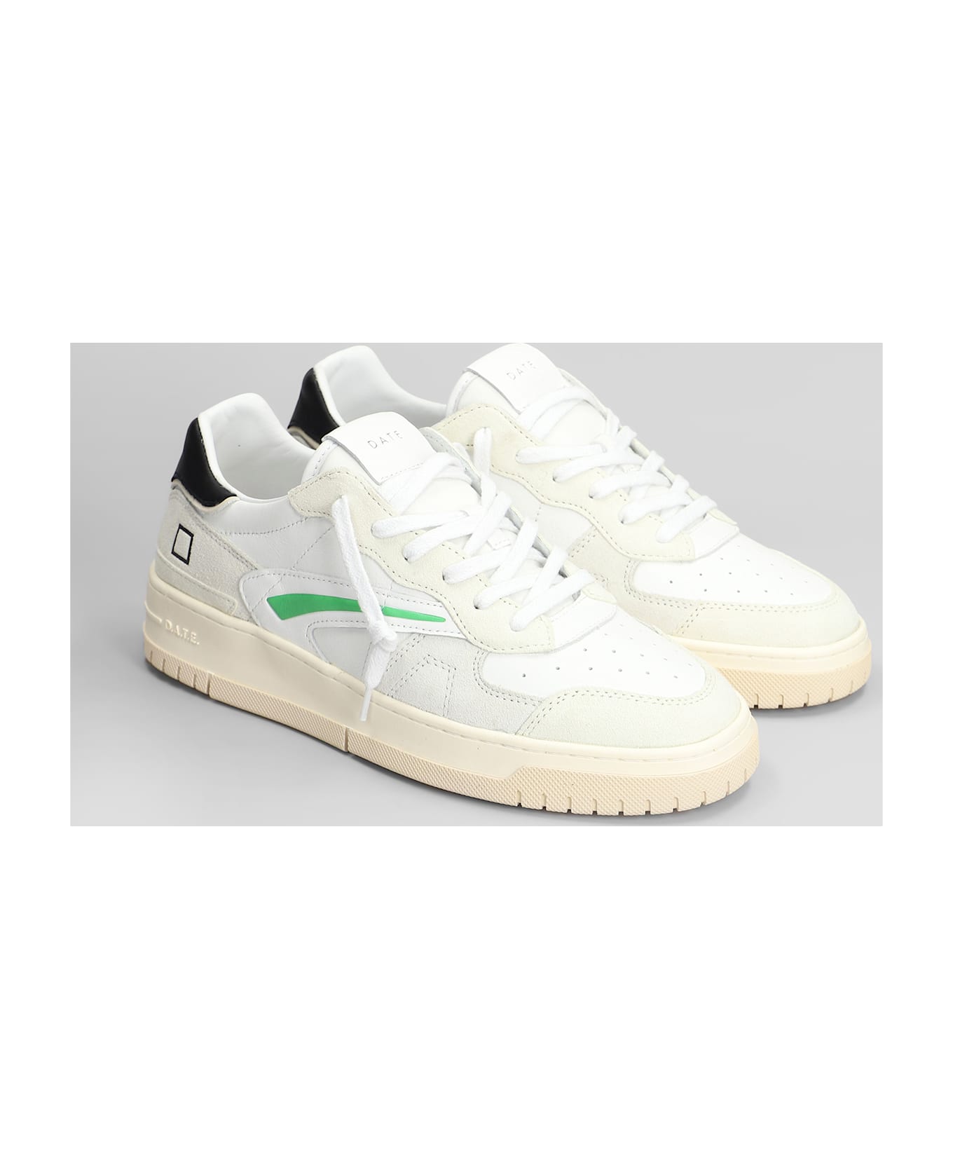 D.A.T.E. Torneo Pure Soft Sneakers In White Suede And Leather - White
