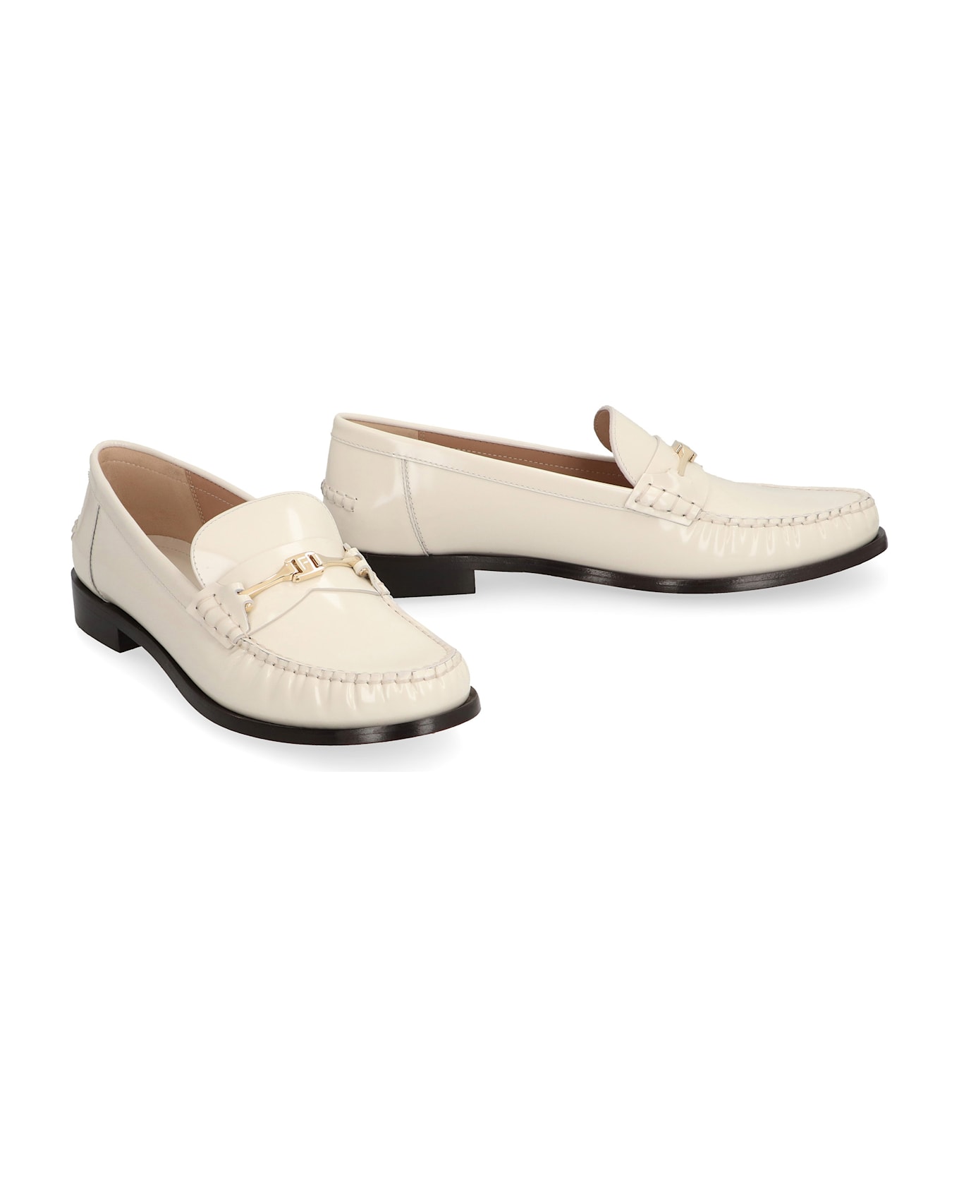 Ferragamo New Vara Leather Loafers - panna