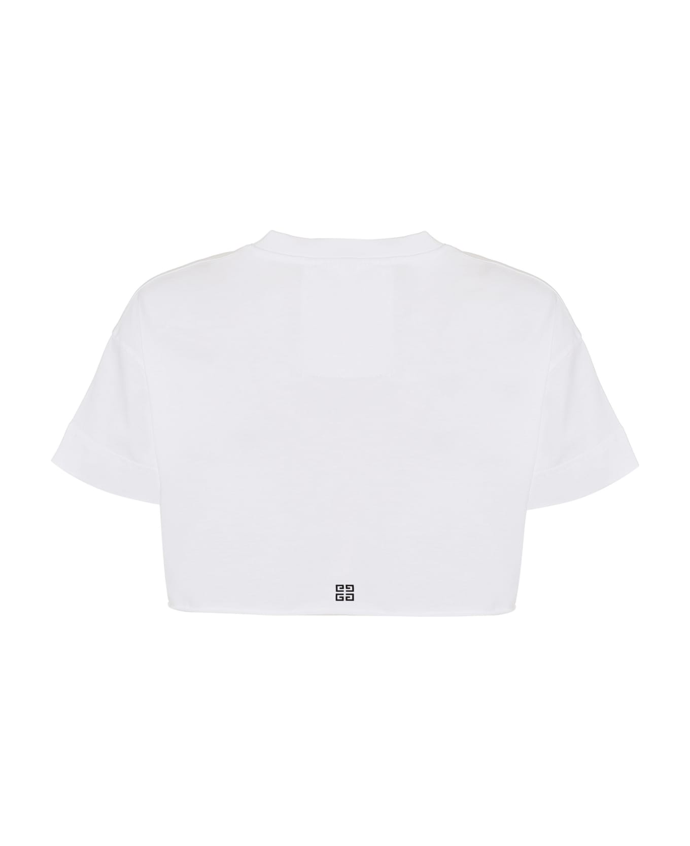 Givenchy White Givenchy Crop T-shirt - Bianco