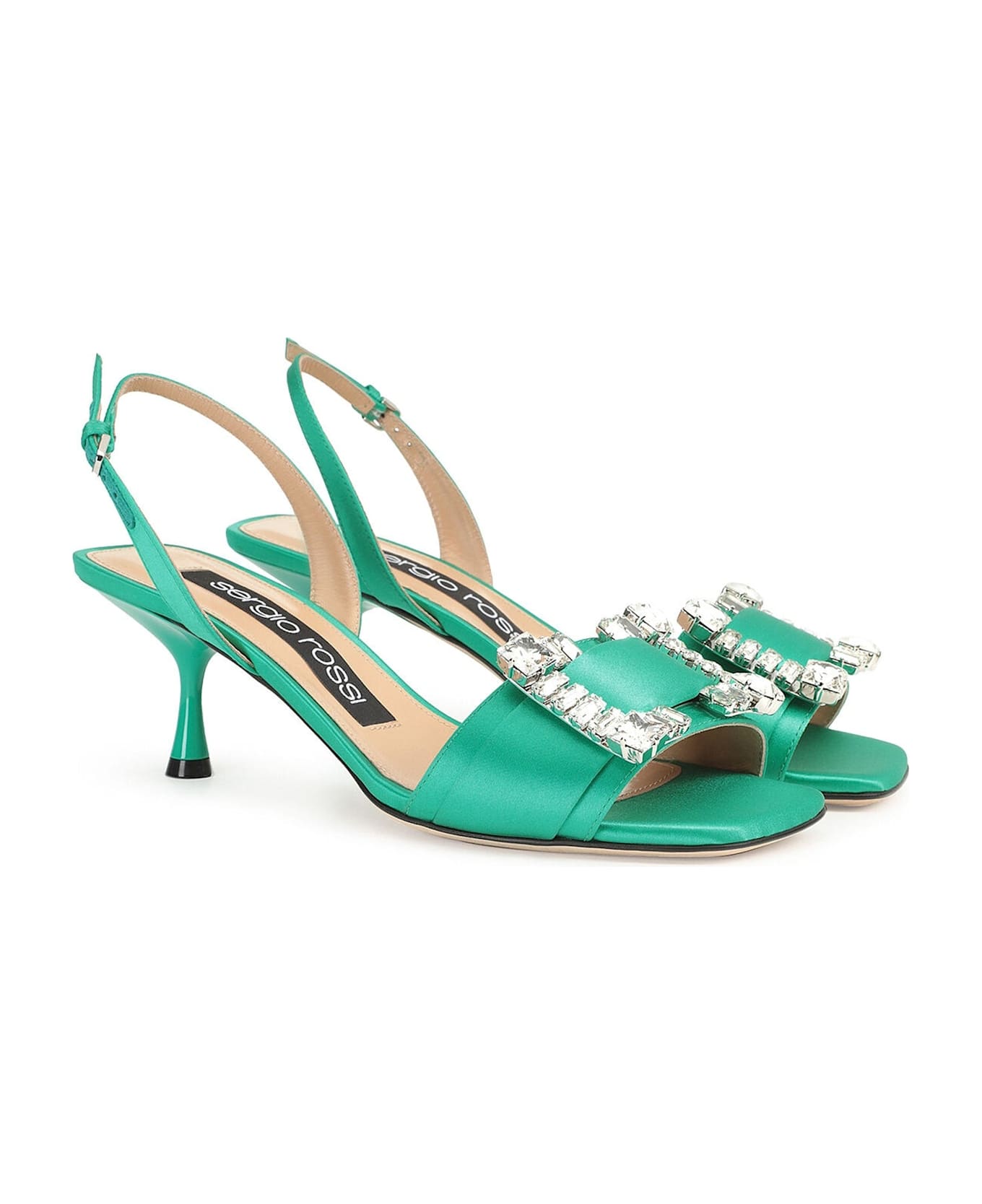 Sergio Rossi Sr Twenty 060 Satin Sandals - Green