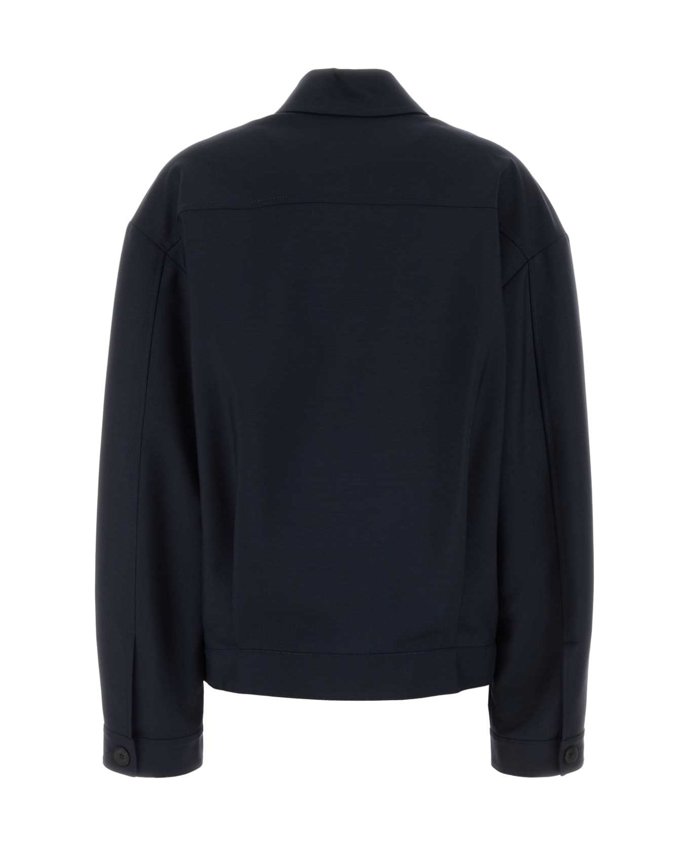 Miu Miu Navy Blue Mohair Blend Jacket - NAVY