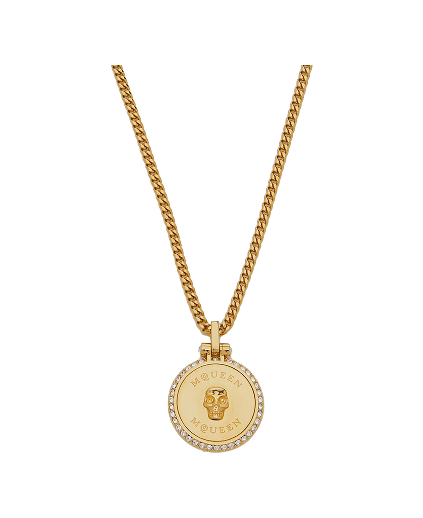 Alexander McQueen Sovereign Skull Necklace In Gold - Golden