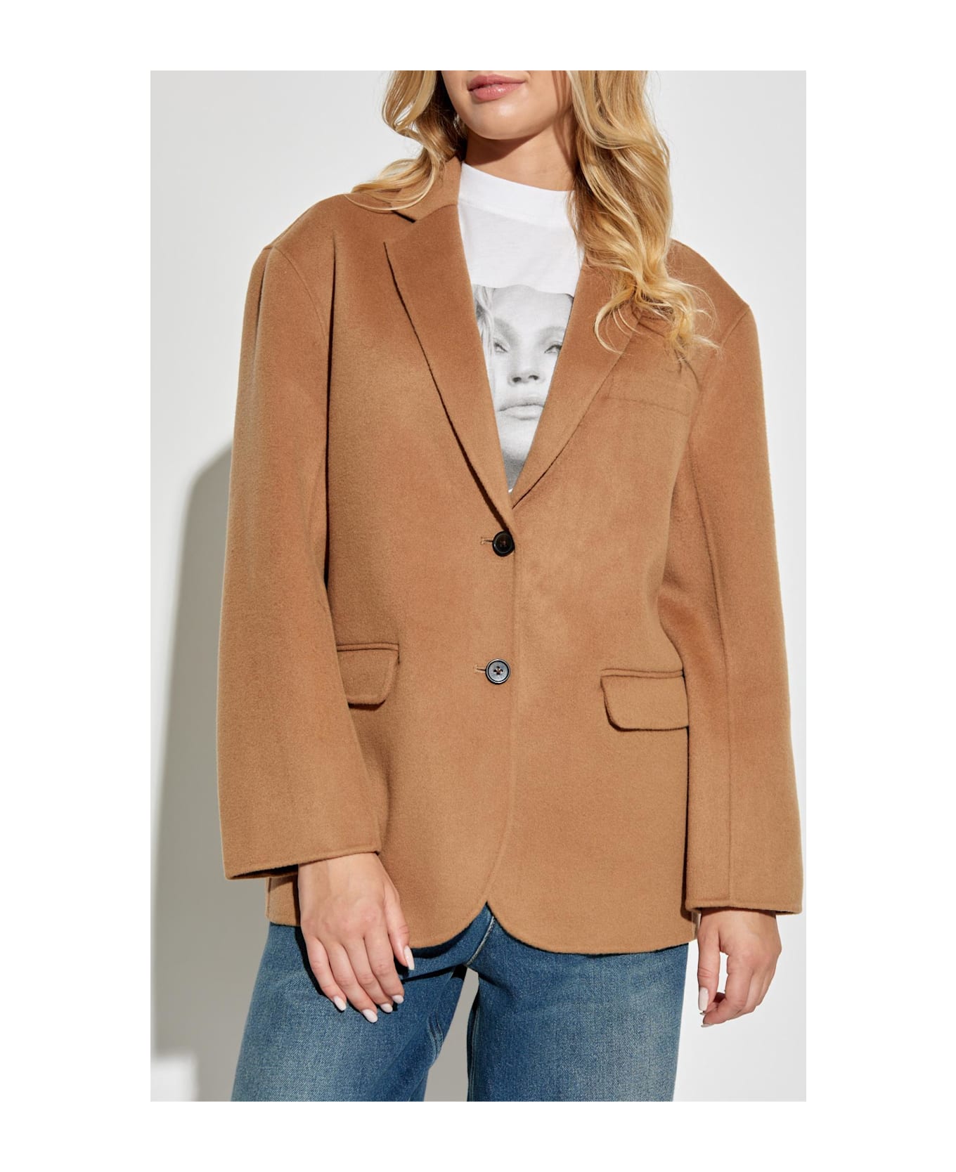 Anine Bing Wool Blazer - camel cashm.blend