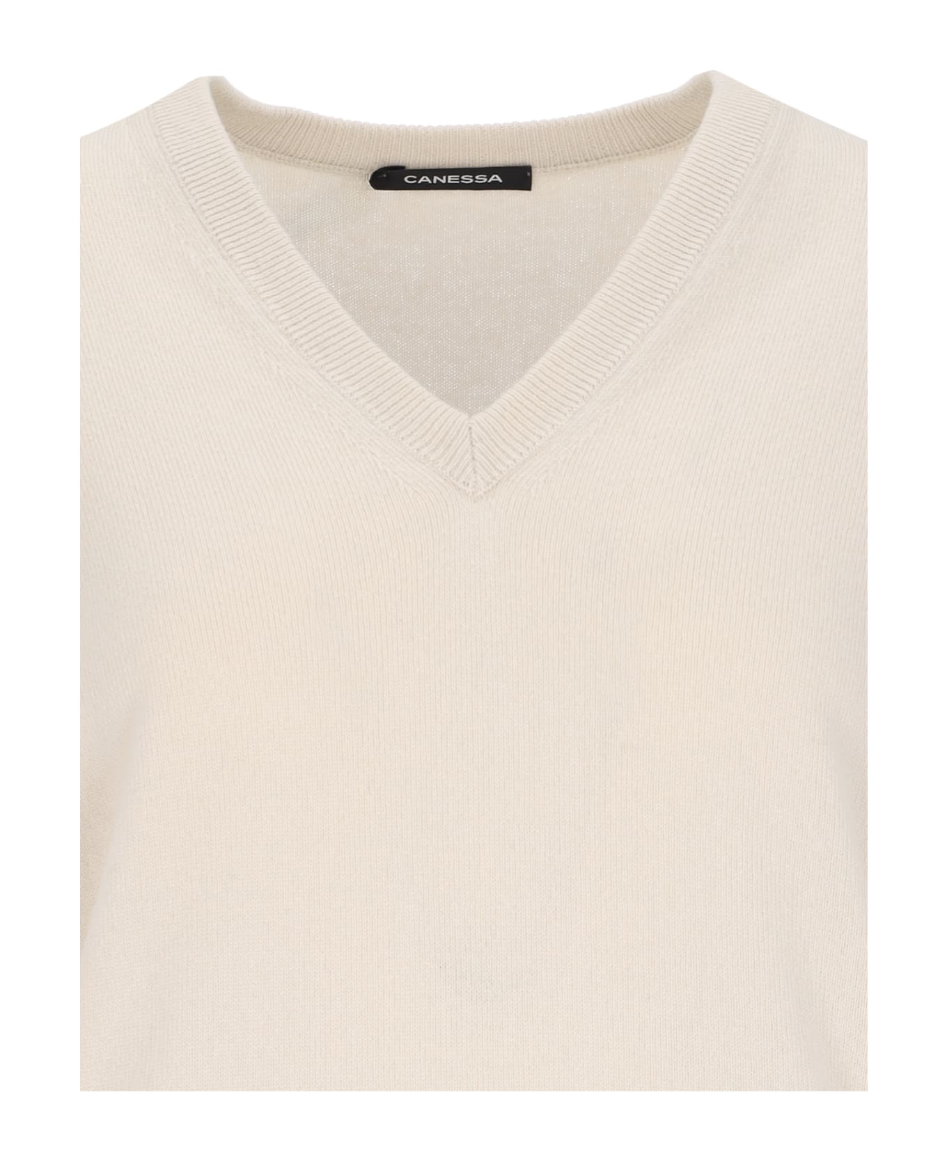 Canessa V-neck Sweater - Cream