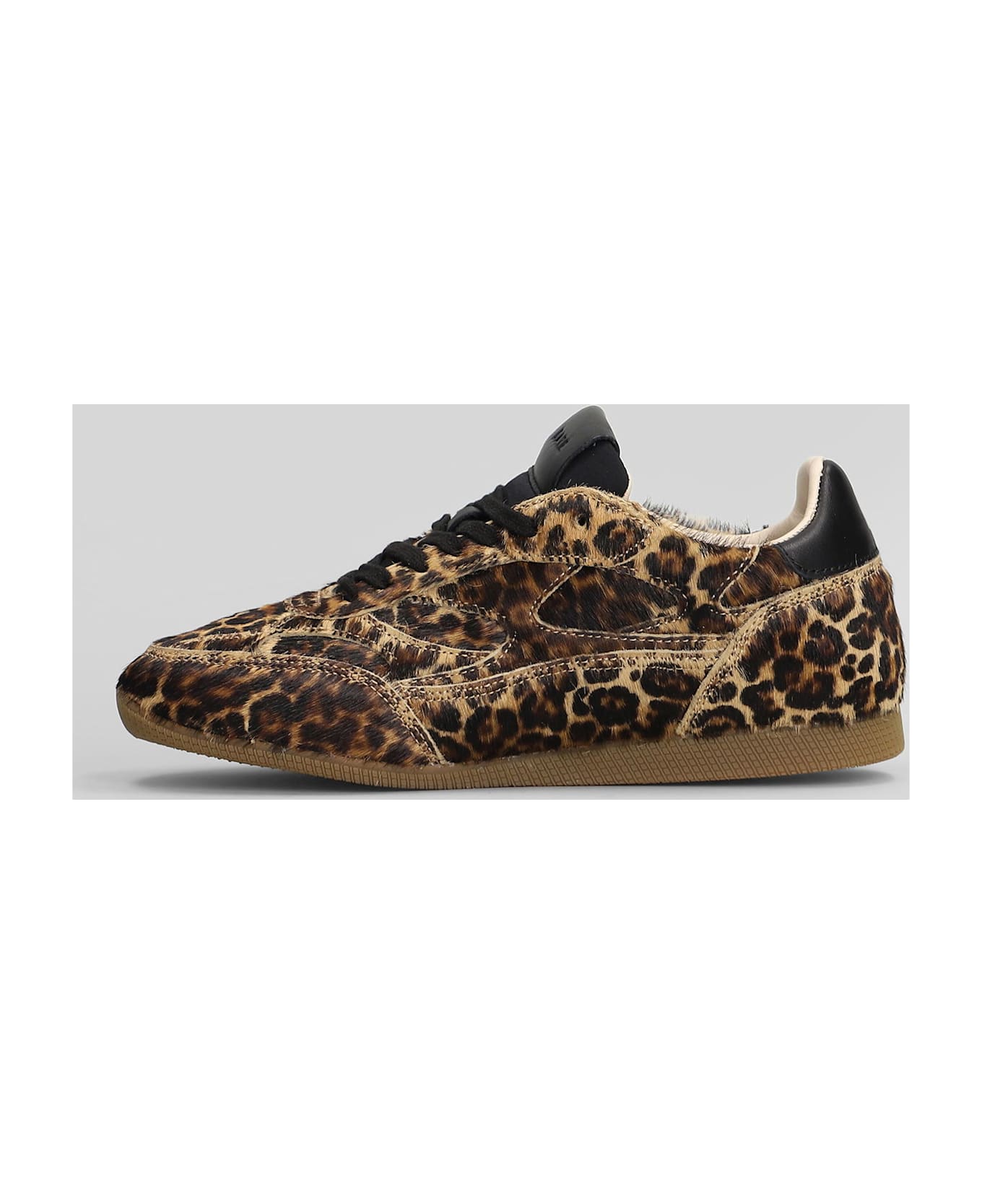 D.A.T.E. Fuga Low Pony Sneakers In Animalier Suede And Fabric - Animalier