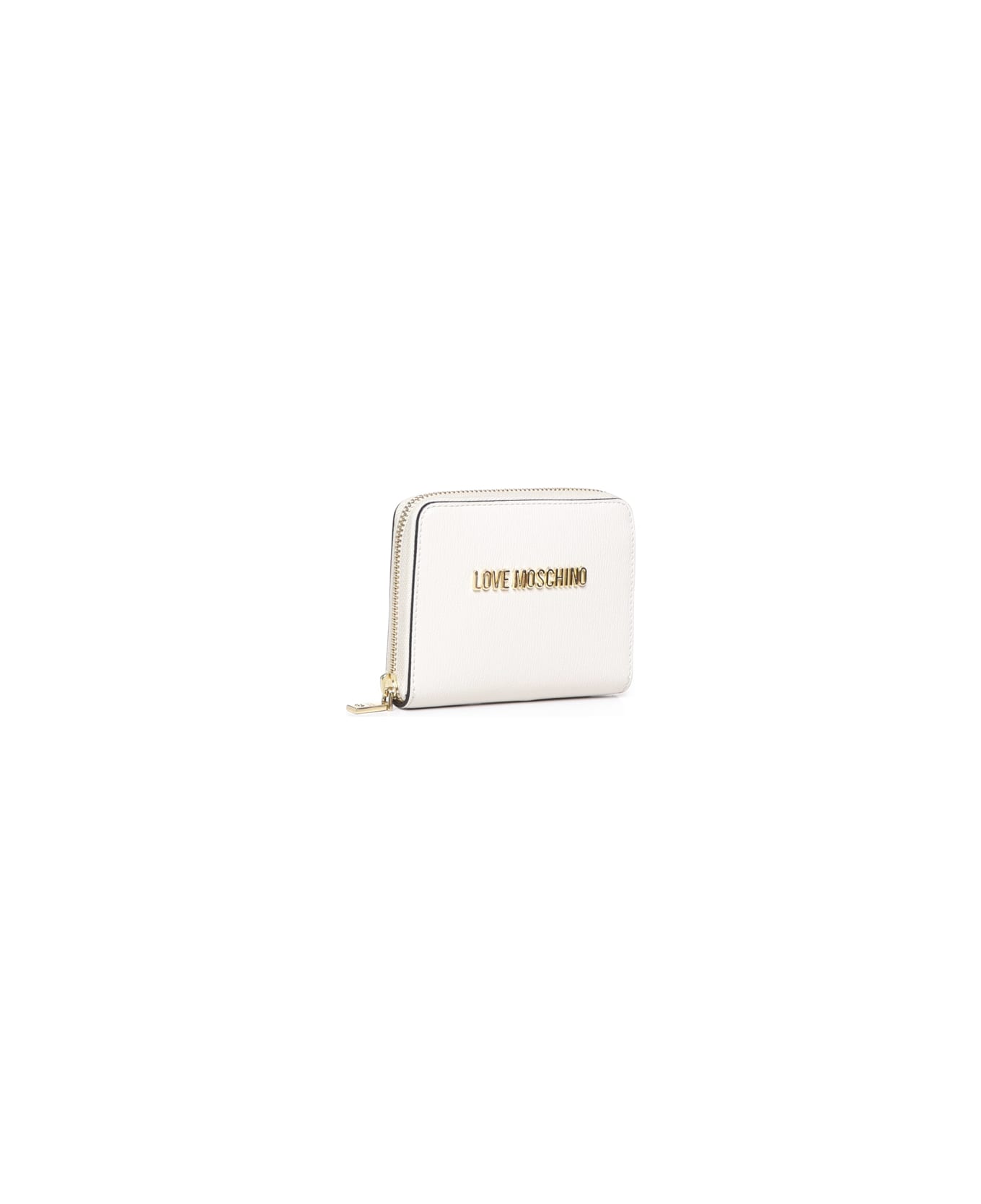 Love Moschino Bi-fold Wallet With Logo - Ivory