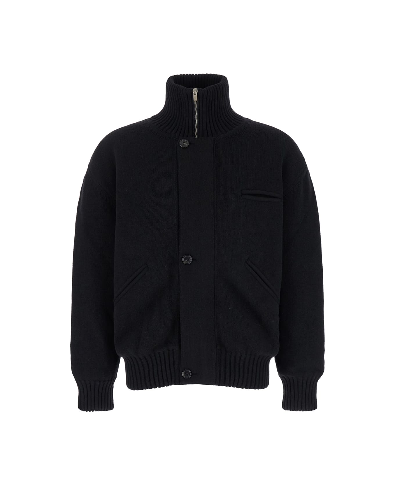 Saint Laurent Blouson Cardigan Poc - Black