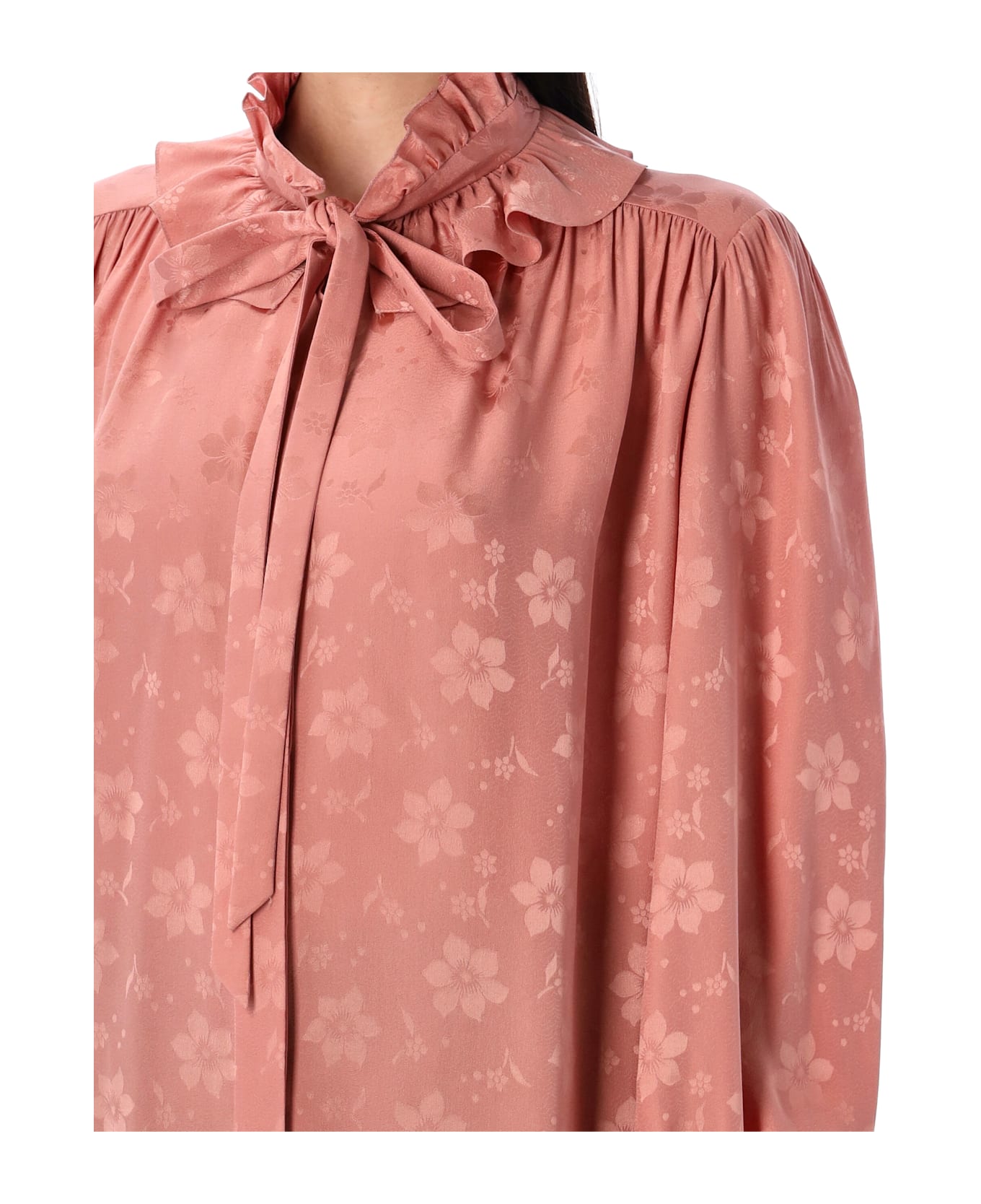 Chloé Silk Jaquard Blouse - WILD PINK