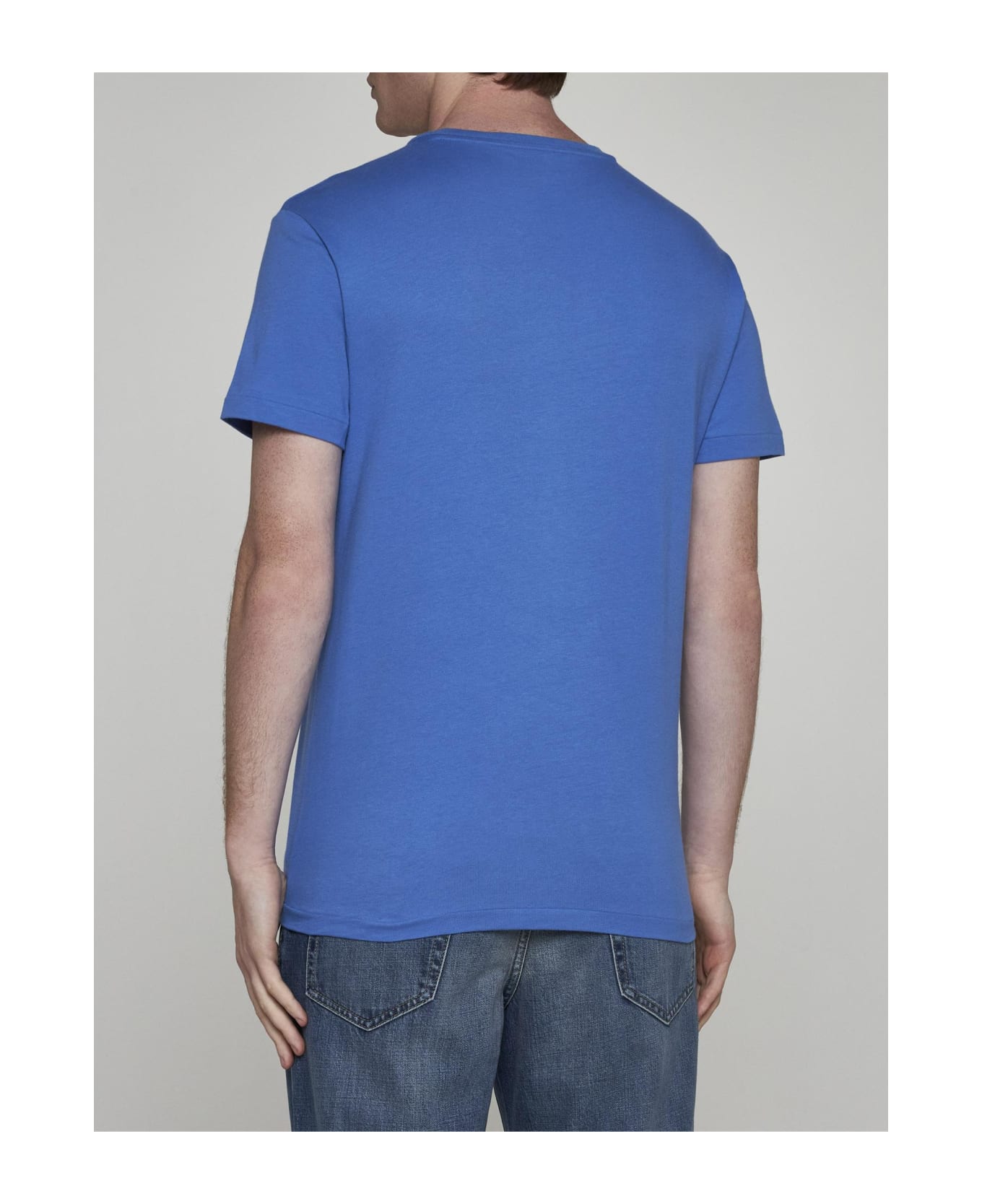 Ralph Lauren Logo Cotton T-shirt - New England Blue