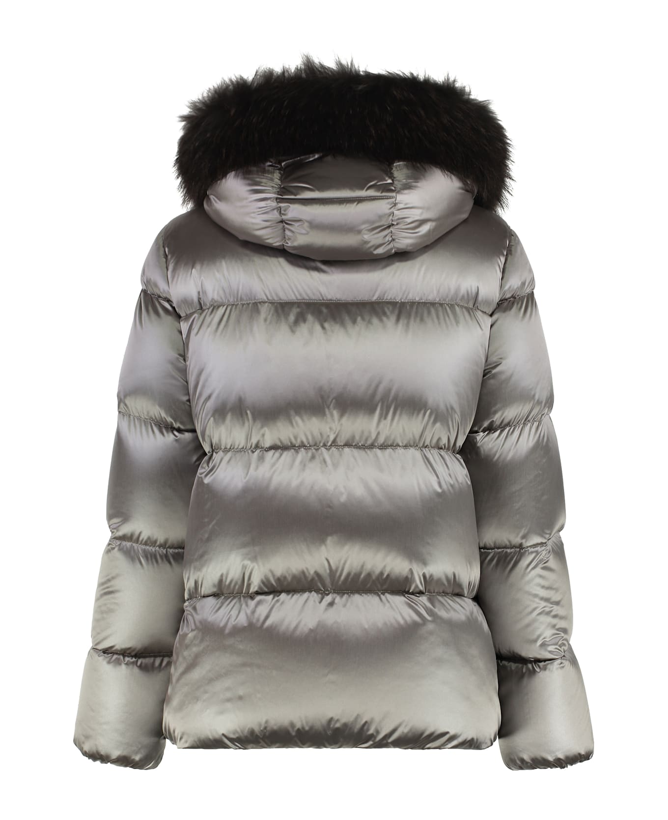 Moorer Melita Hooded Short Down Jacket - Silver