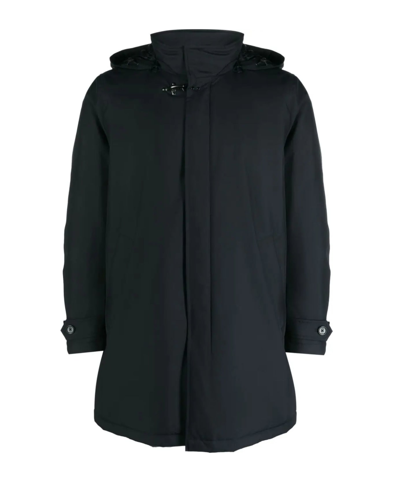 Fay Blue Technical Gabardine Raincoat Jacket - BLU DENIM