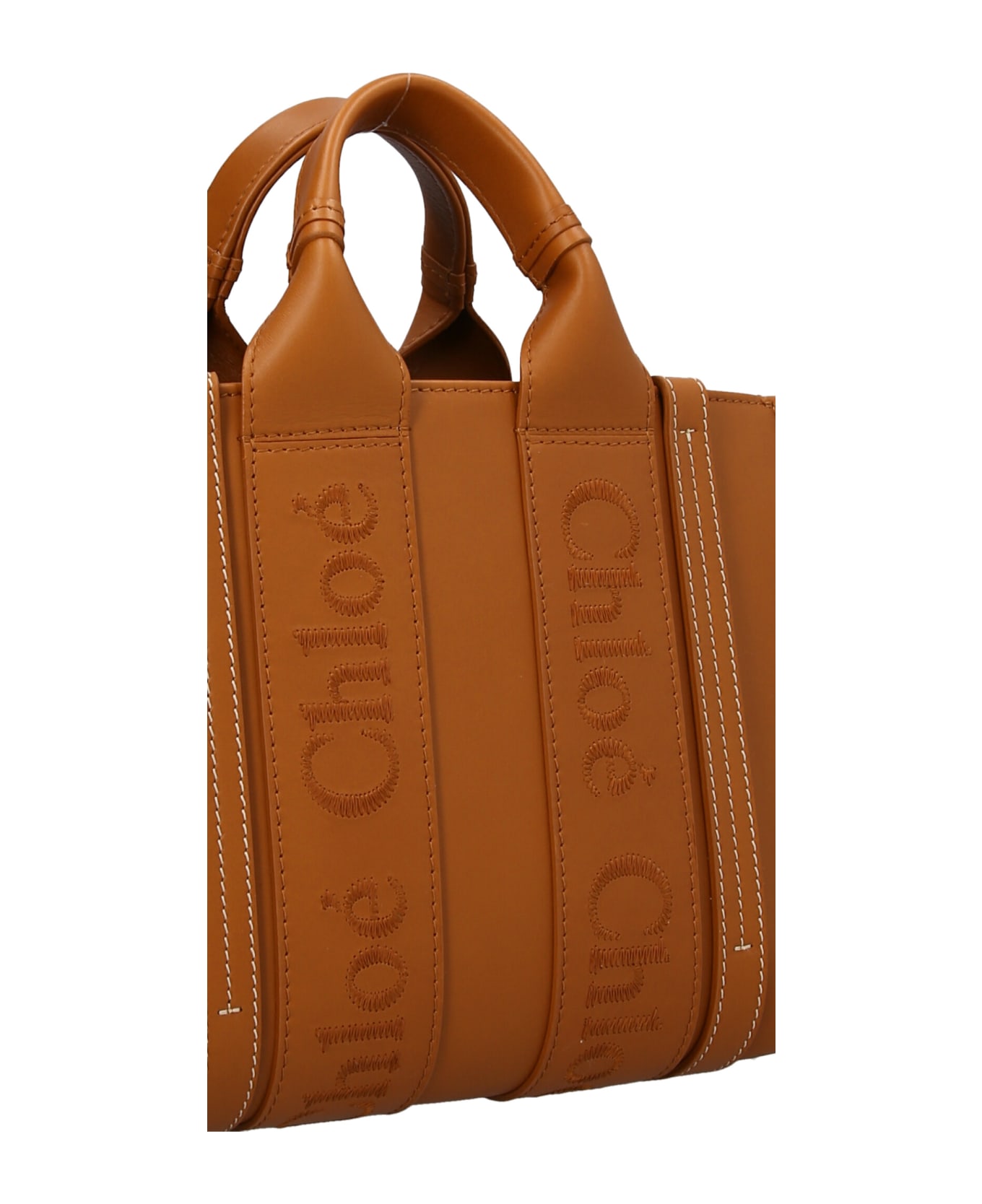 Chloé 'woody' Small Shopping Bag - Caramel